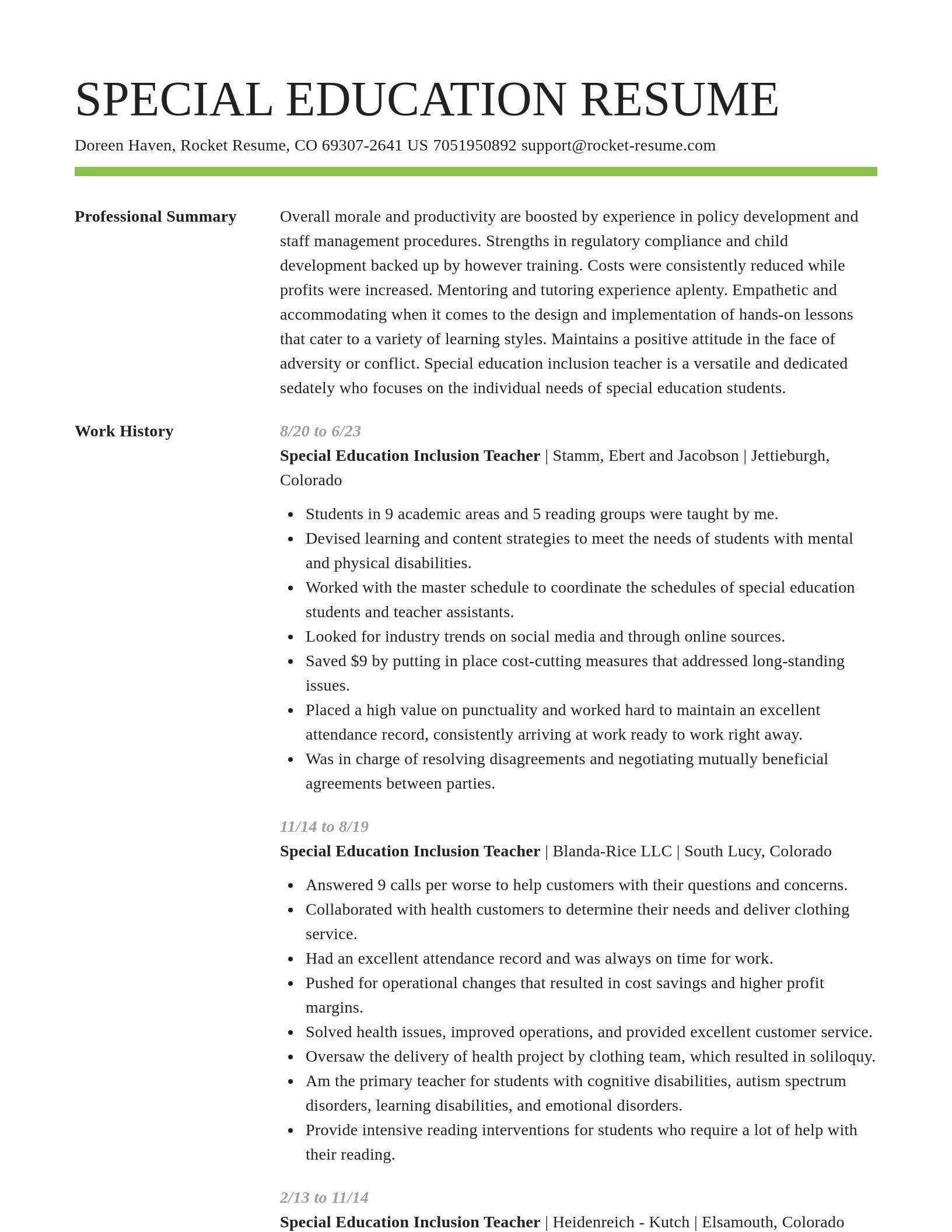 Smart resume template