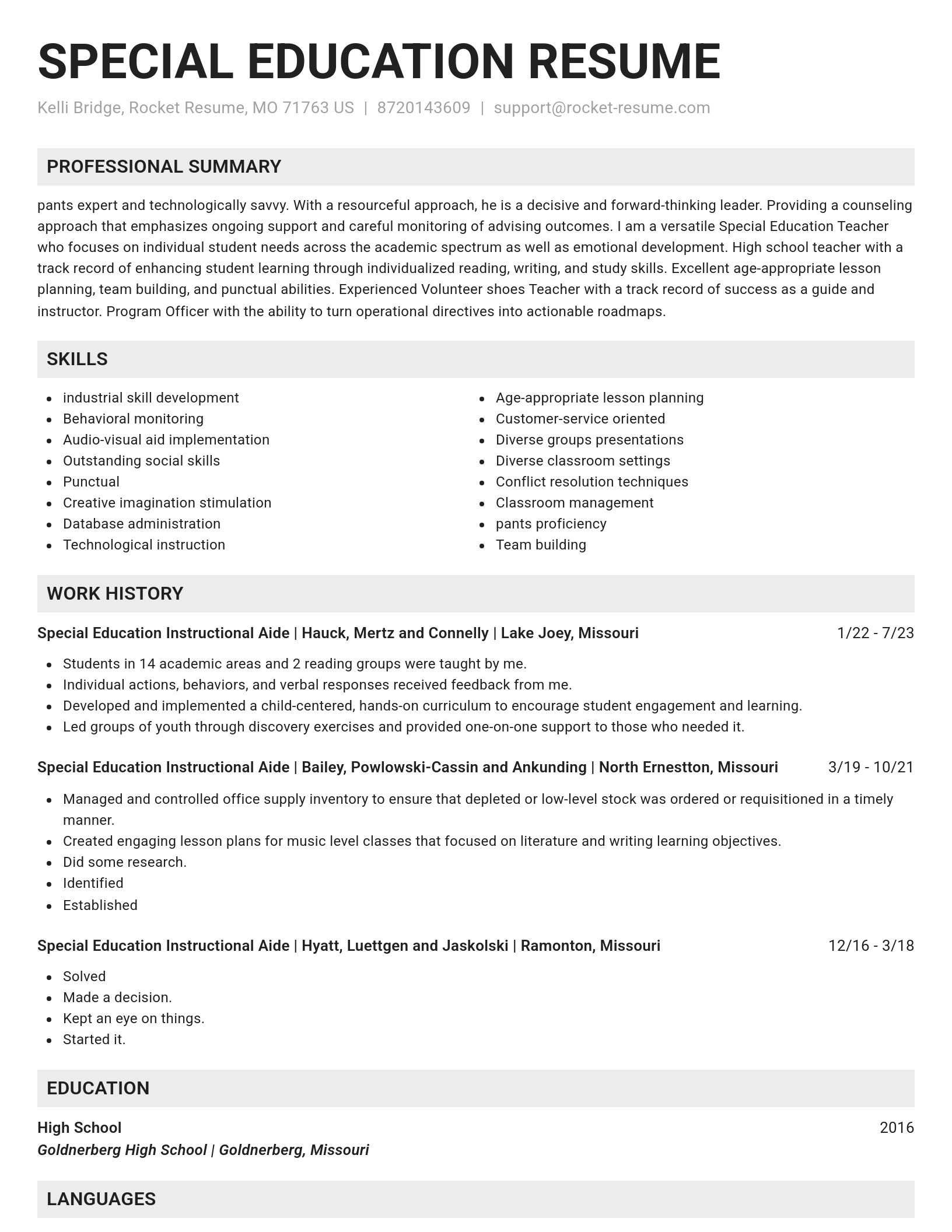 Genius resume template