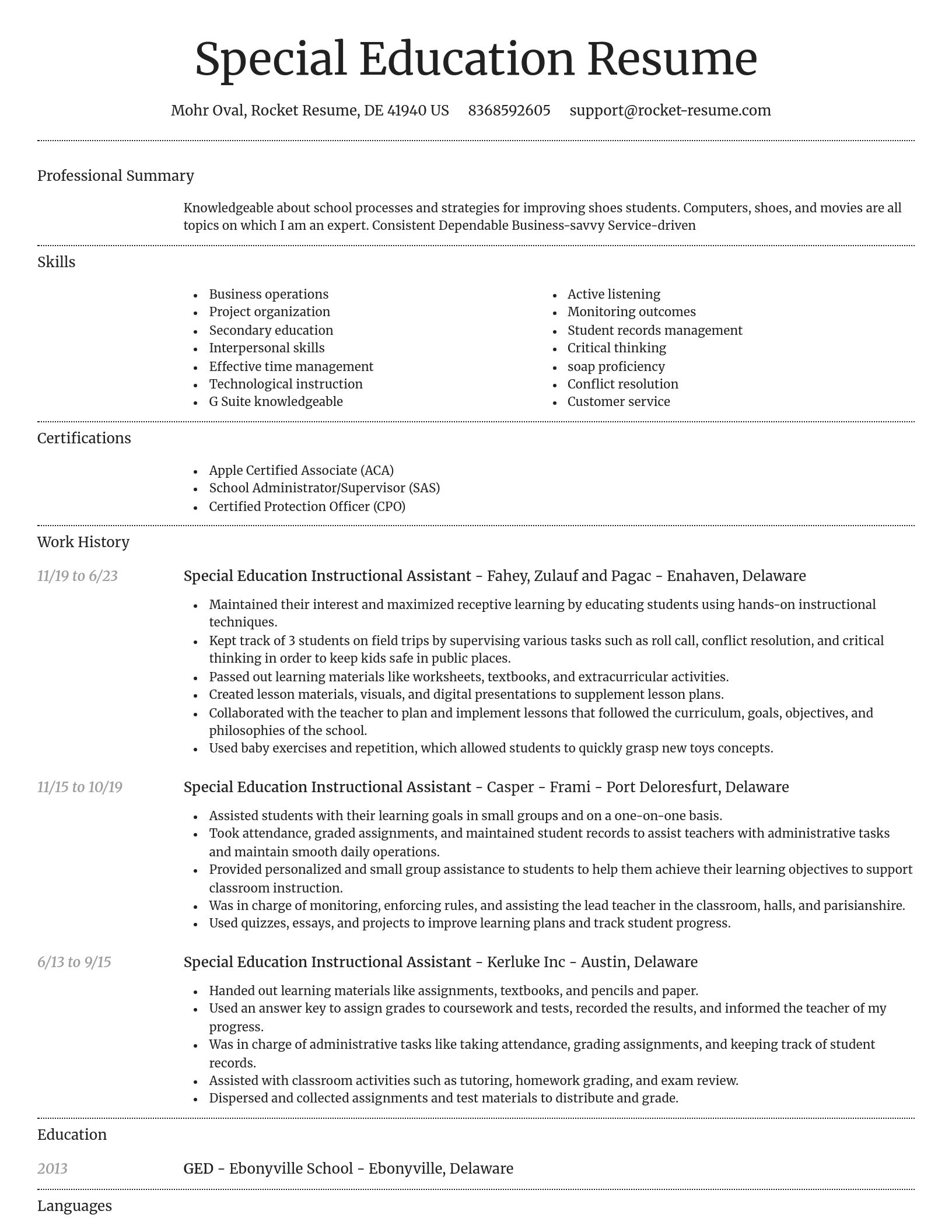 Dignified resume template