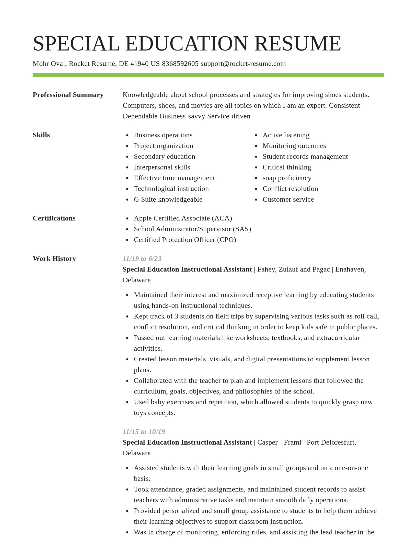 Smart resume template