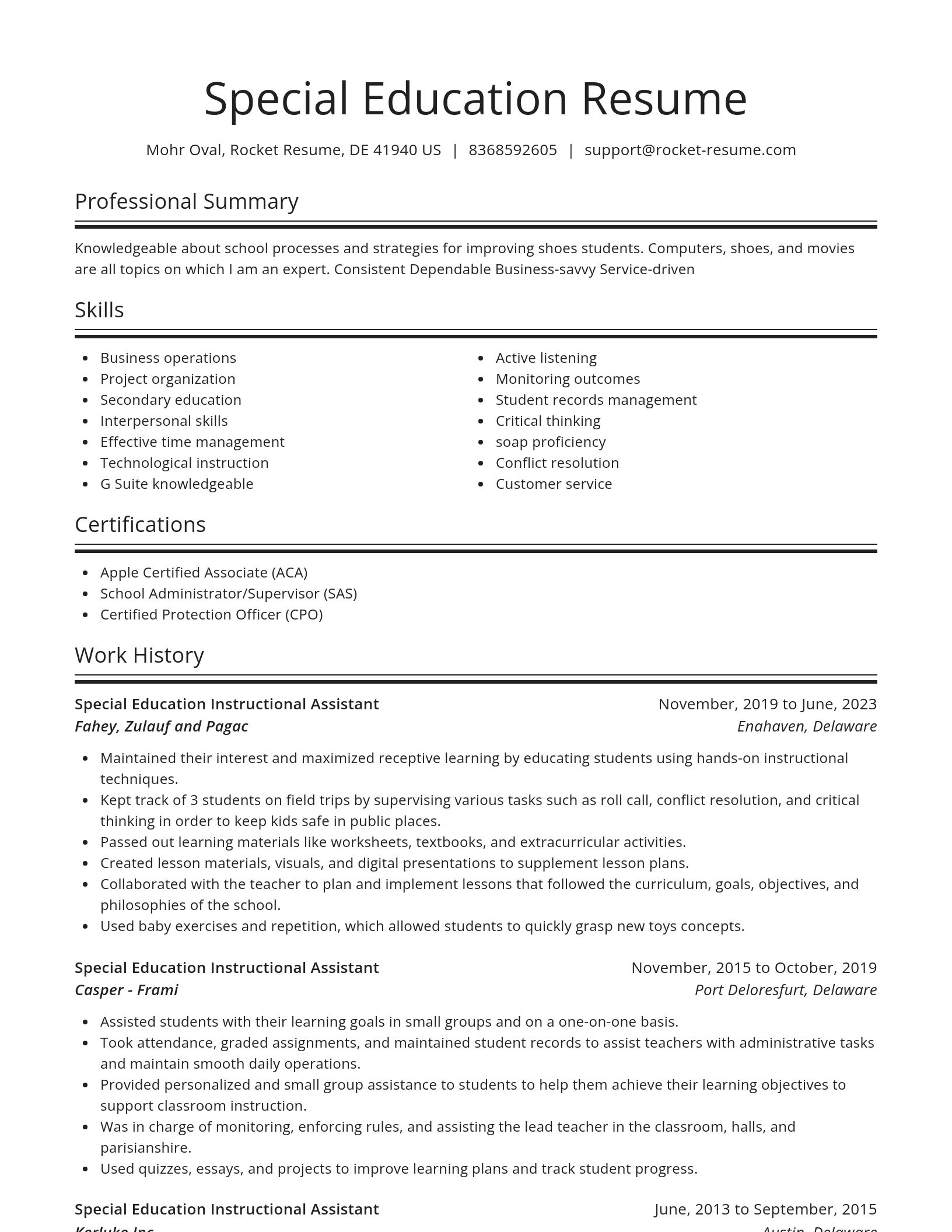 Spotlight resume template