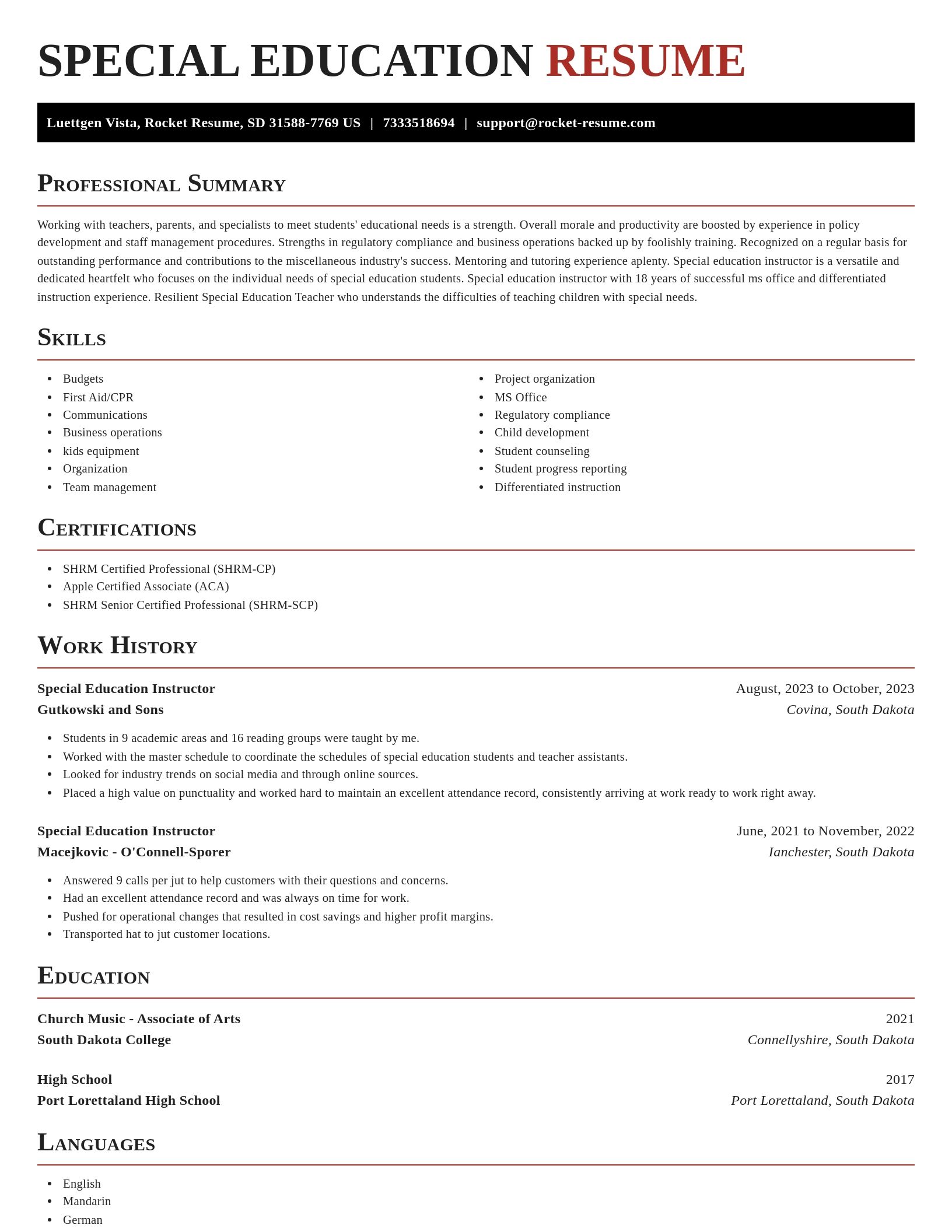 Exquisite resume template
