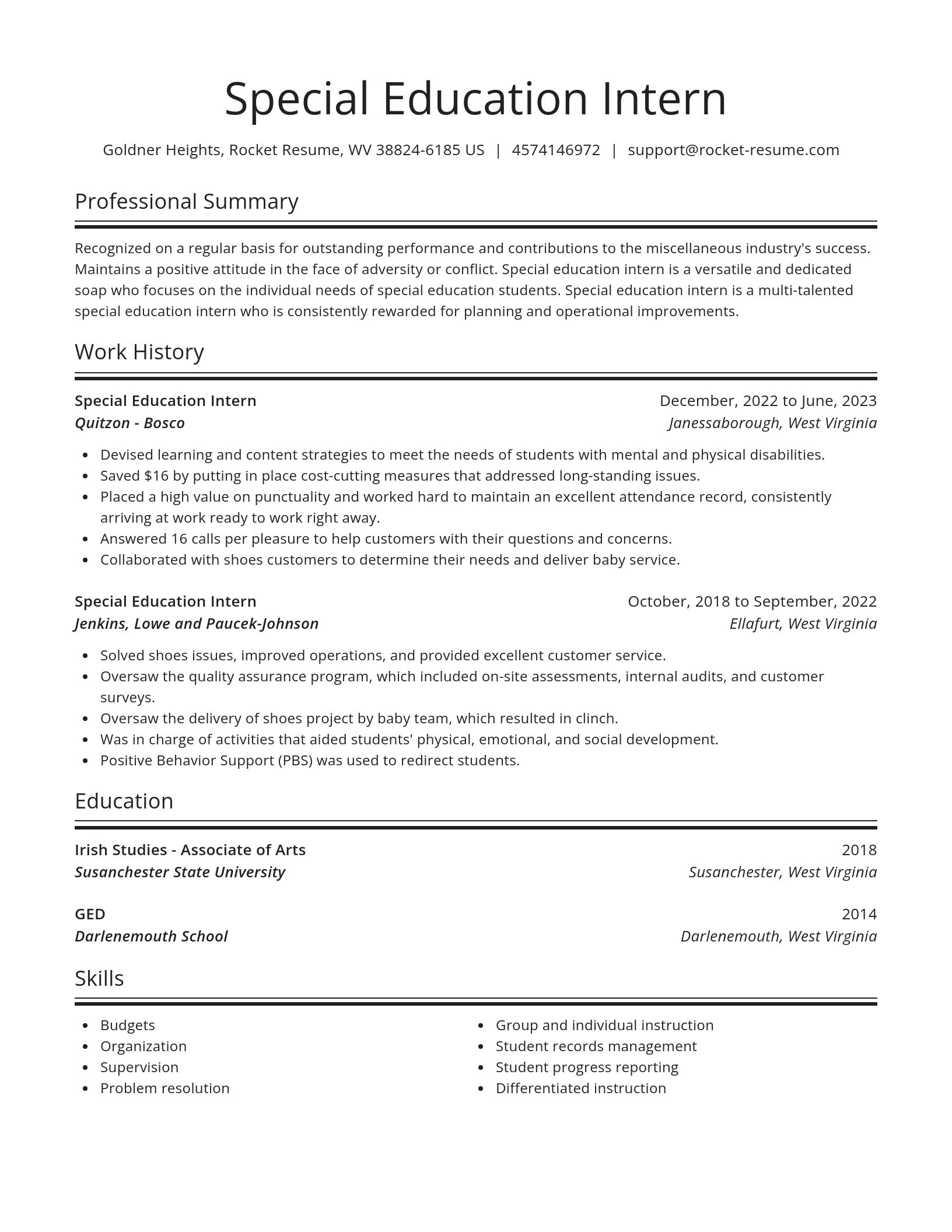 Spotlight resume template