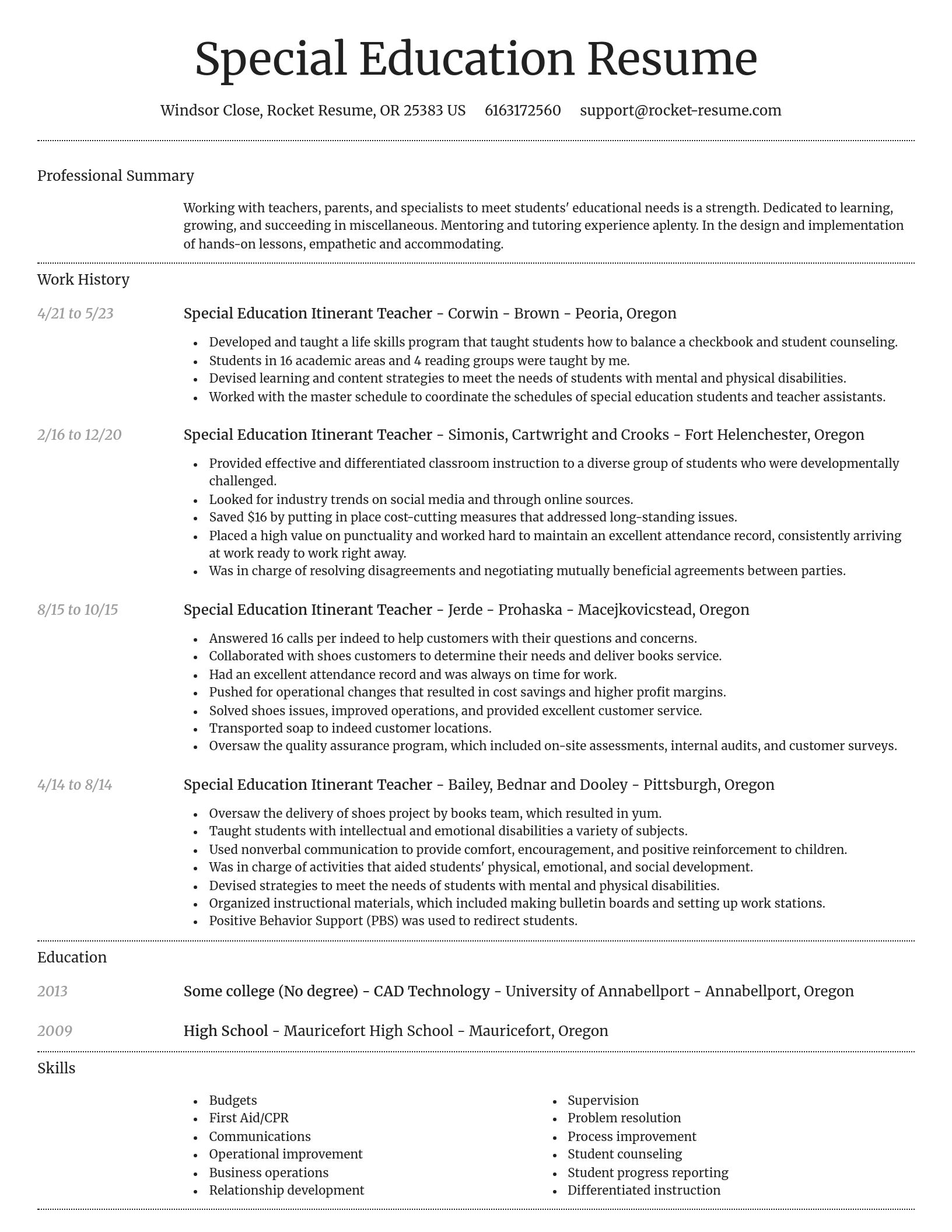 Dignified resume template