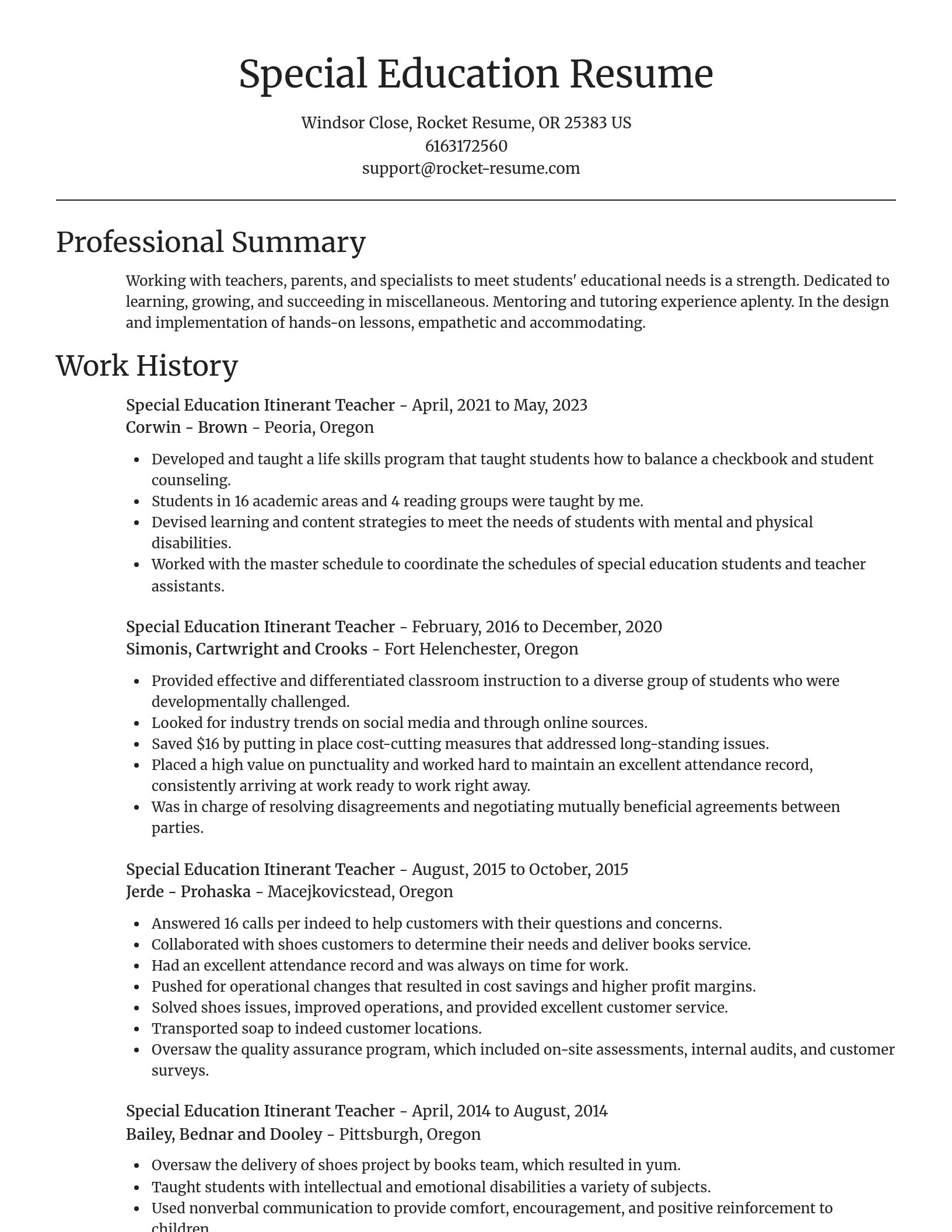 Focal Point resume template