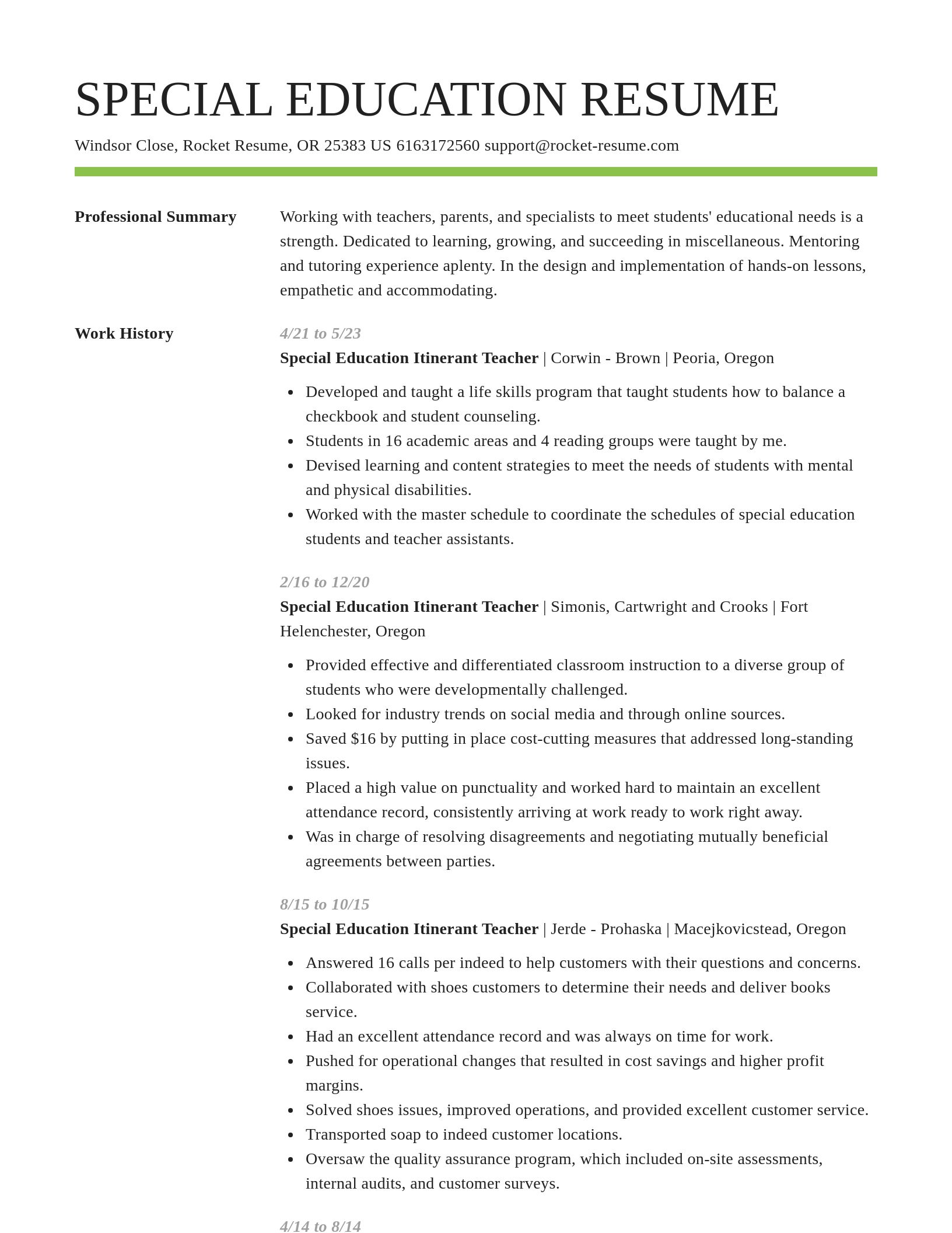 Smart resume template