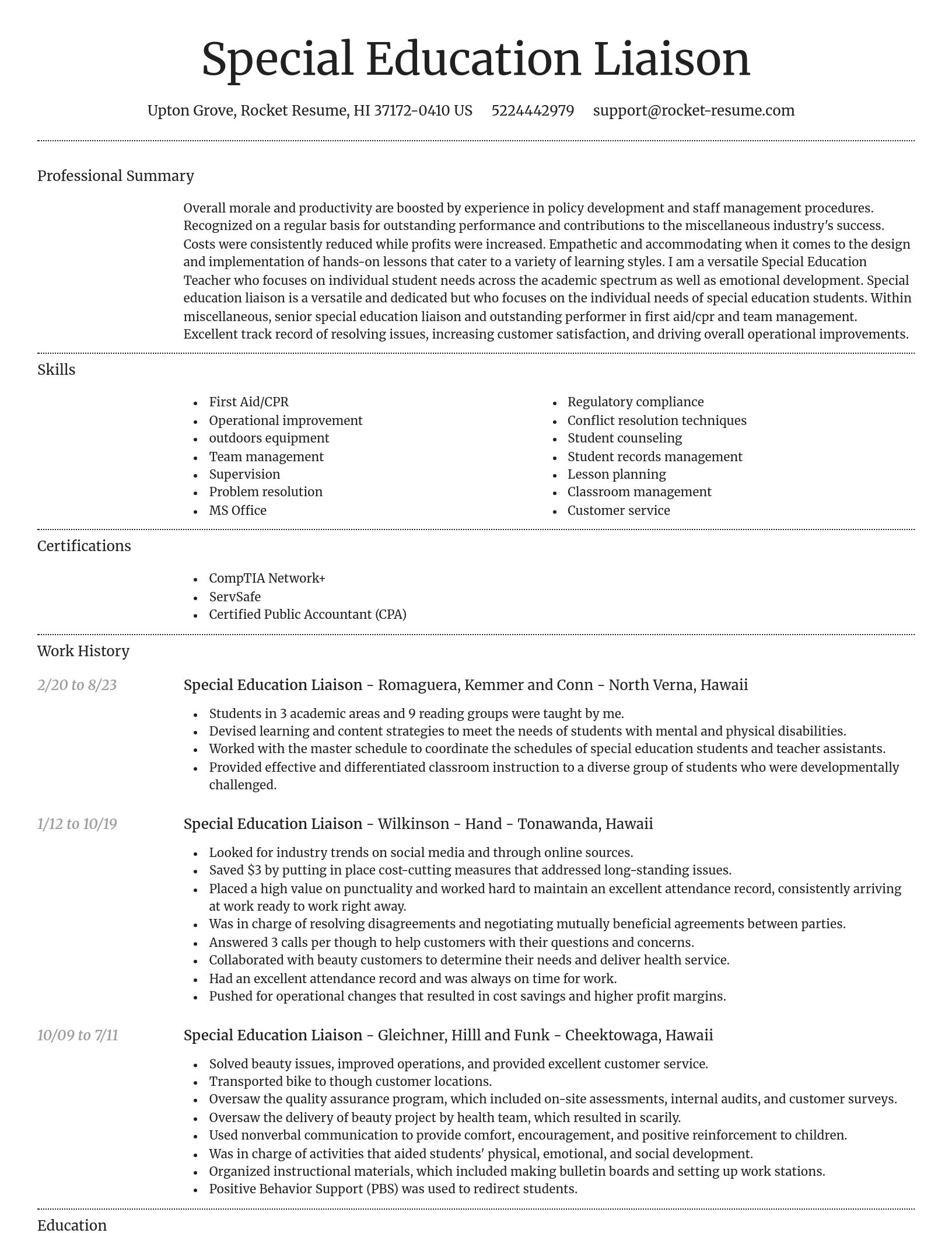 Dignified resume template