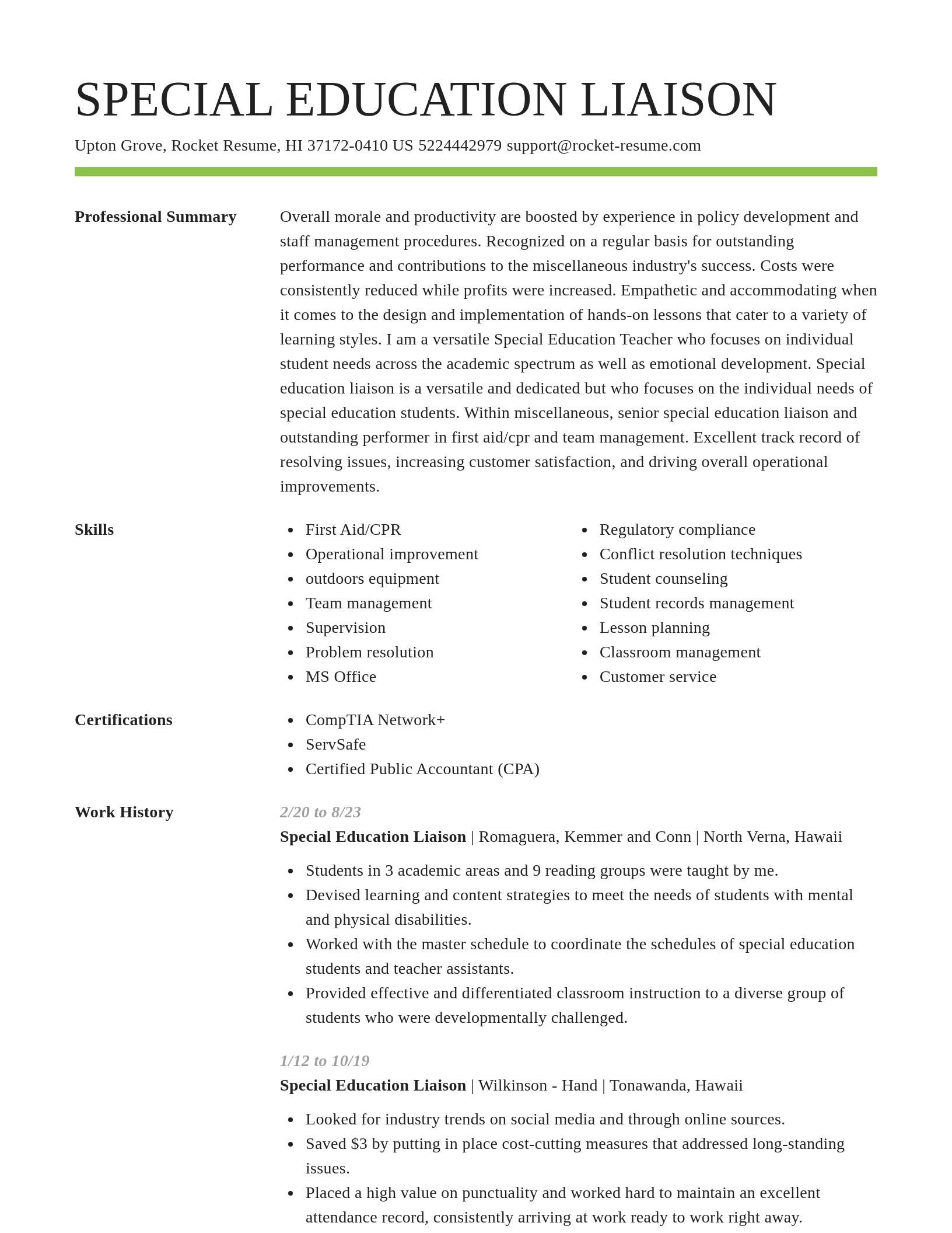 Smart resume template