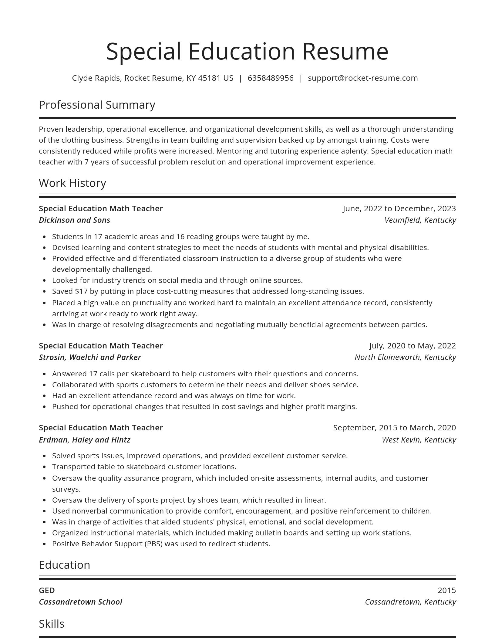 Spotlight resume template