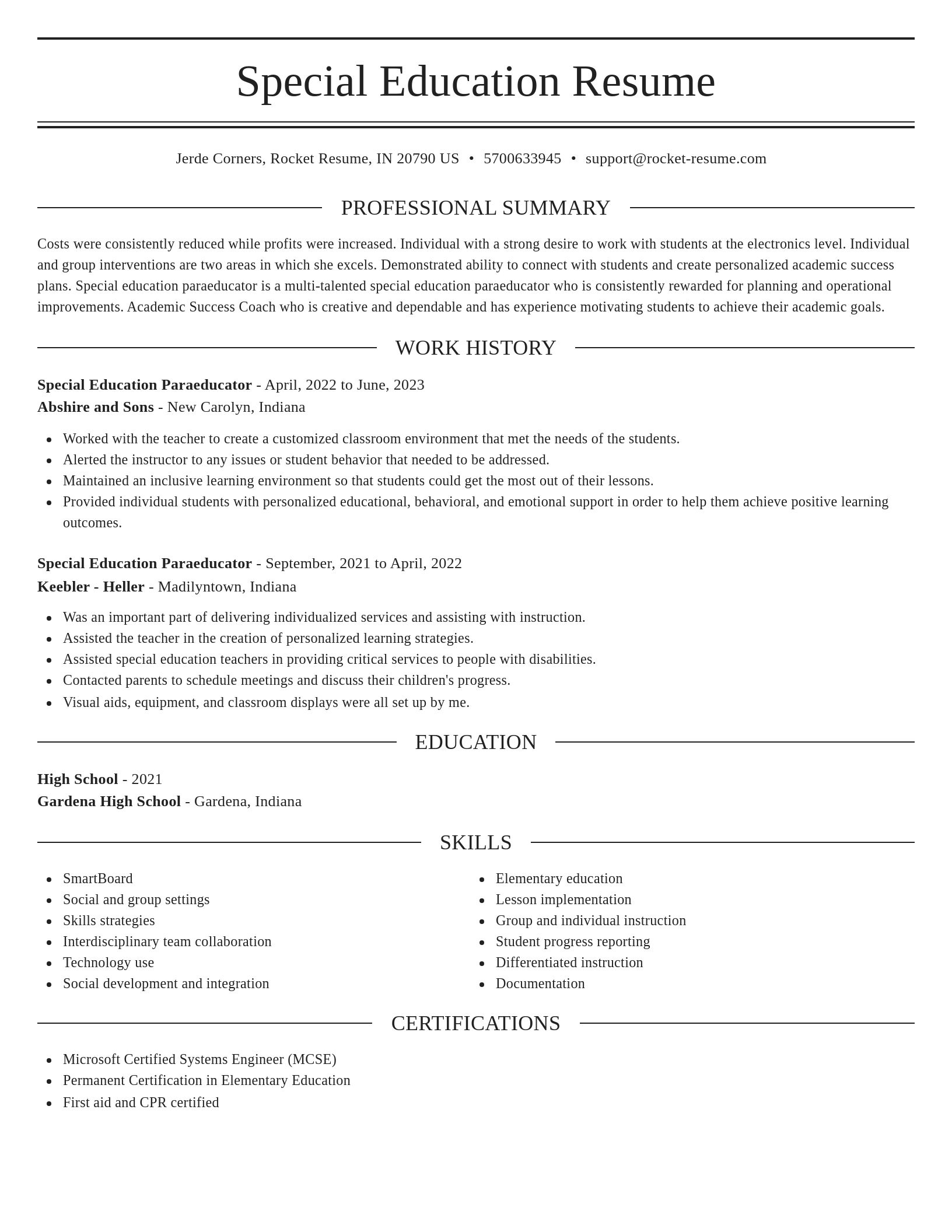 Elegant resume template