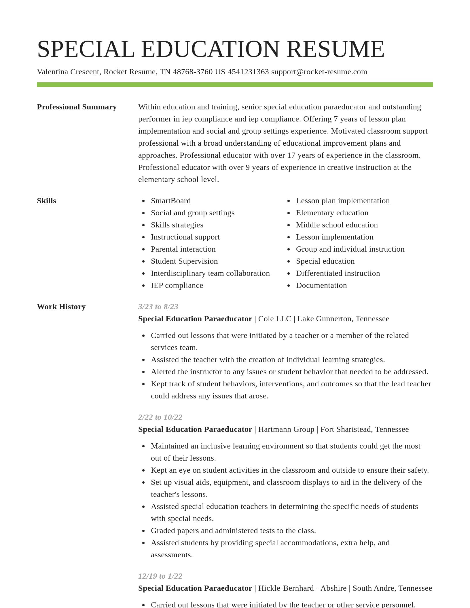 Smart resume template