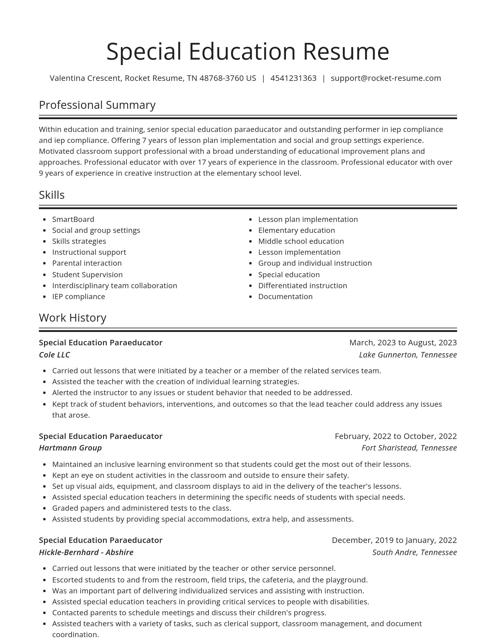 Spotlight resume template