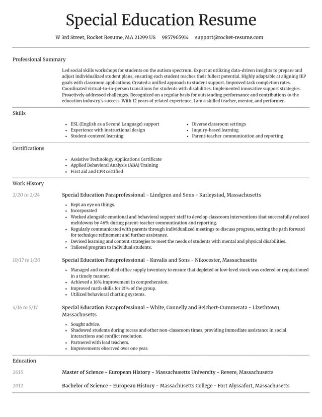 Dignified resume template