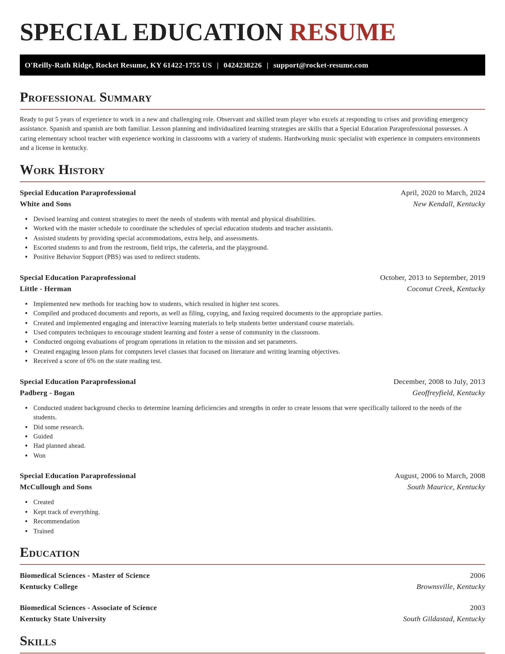 Exquisite resume template