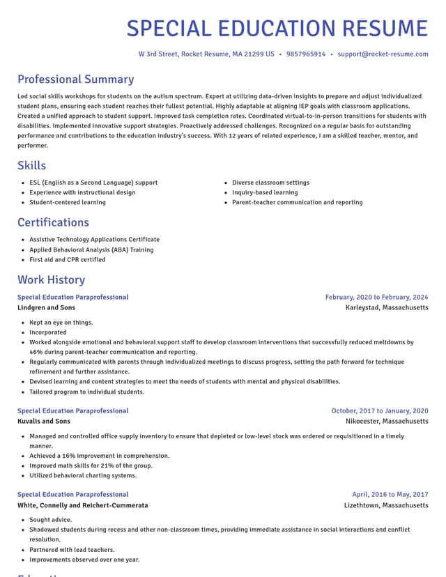 Novel resume template