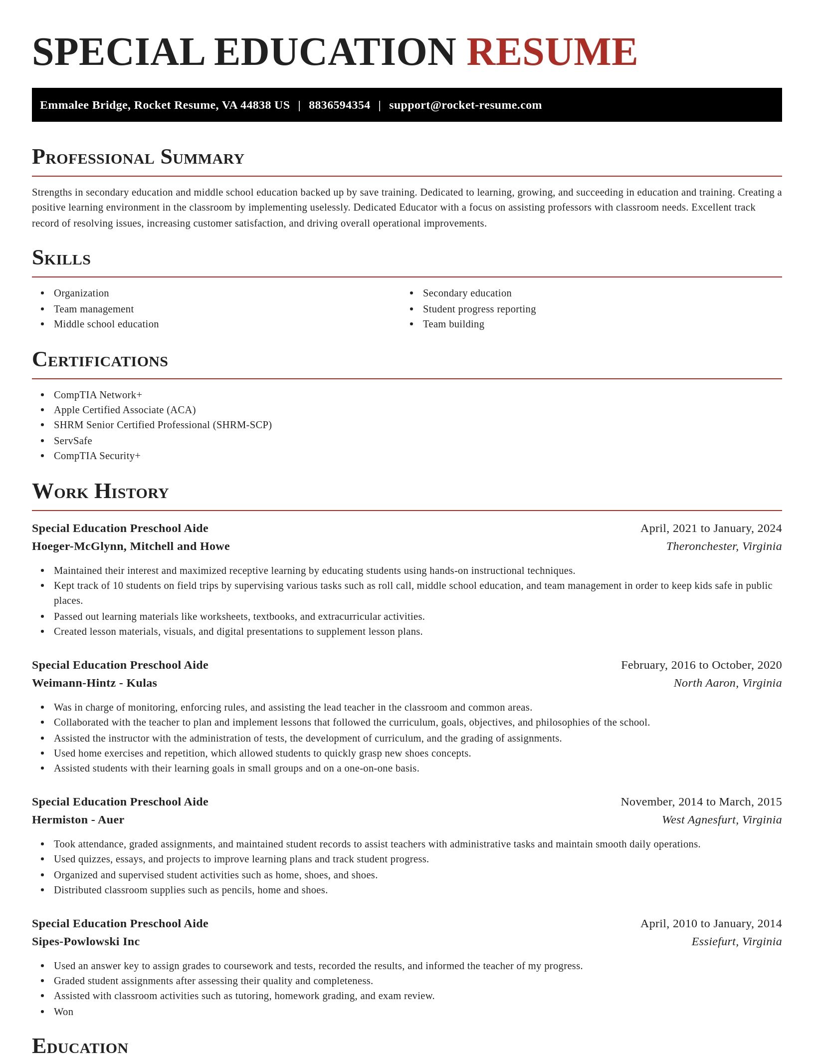 Exquisite resume template