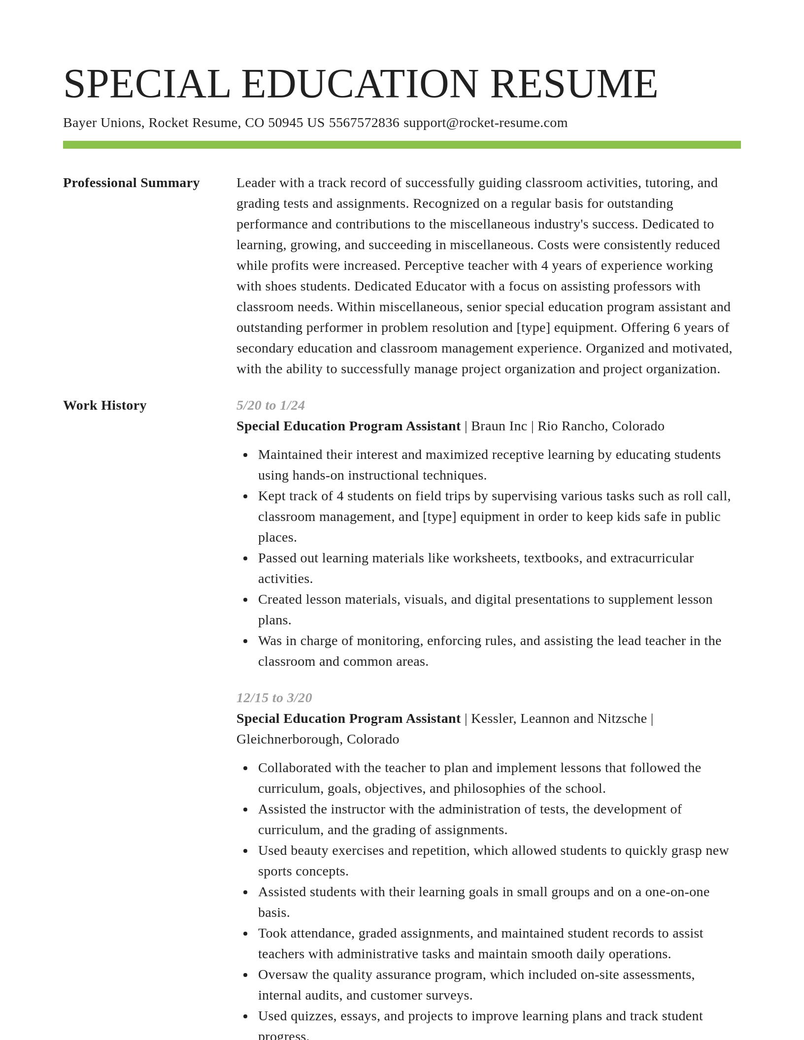 Smart resume template