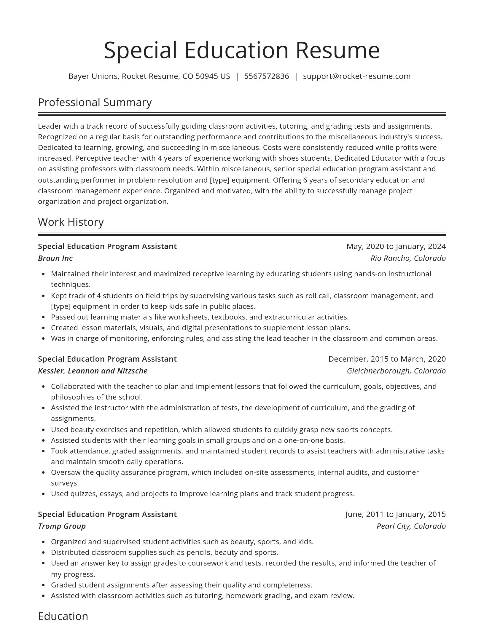 Spotlight resume template