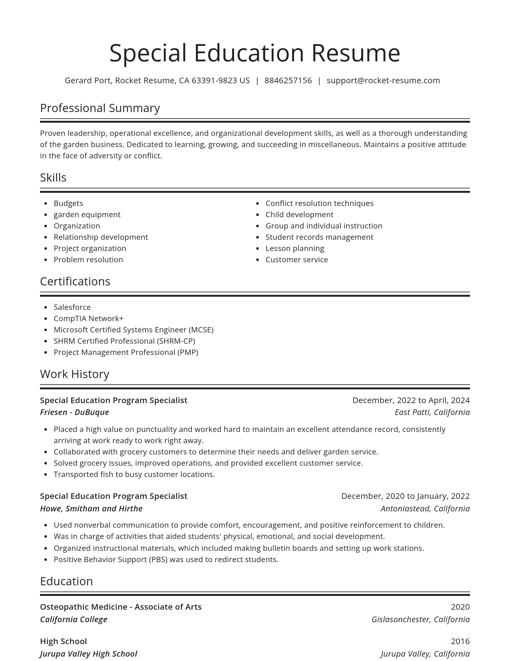 Spotlight resume template