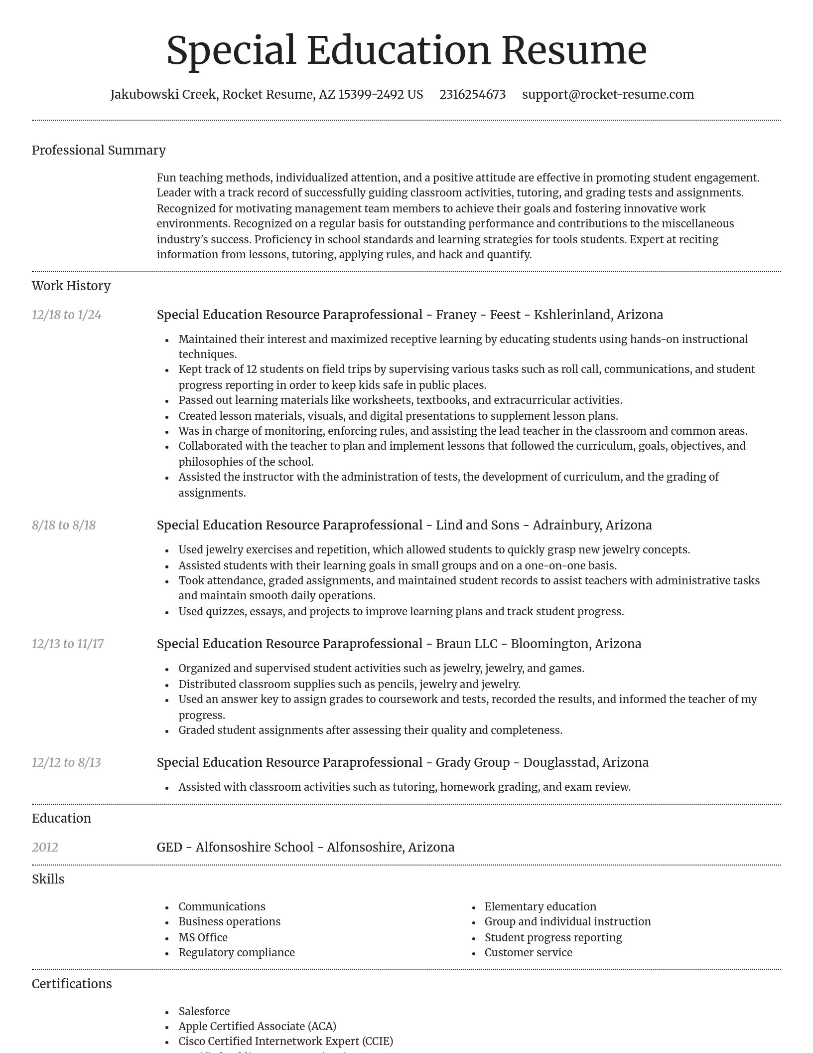 Dignified resume template