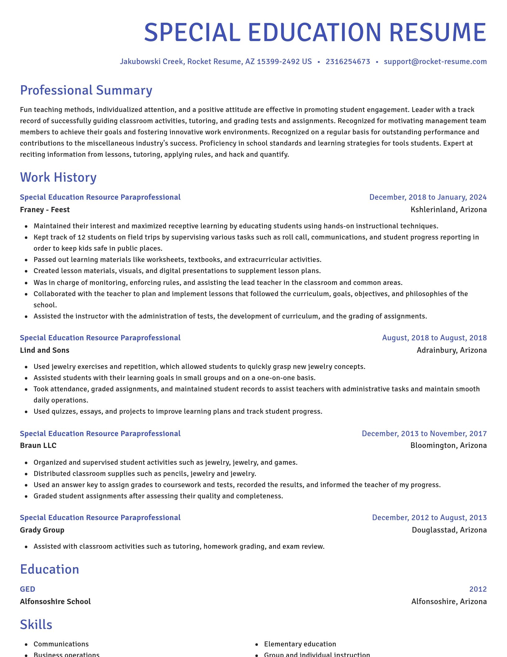 Novel resume template