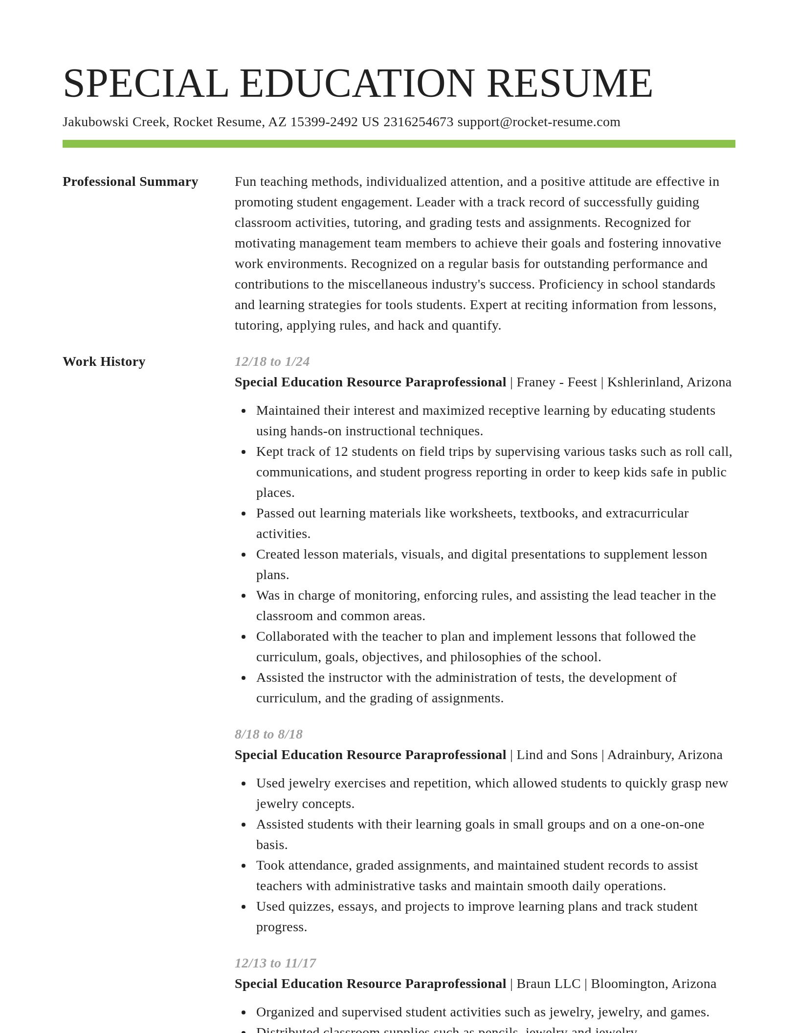 Smart resume template