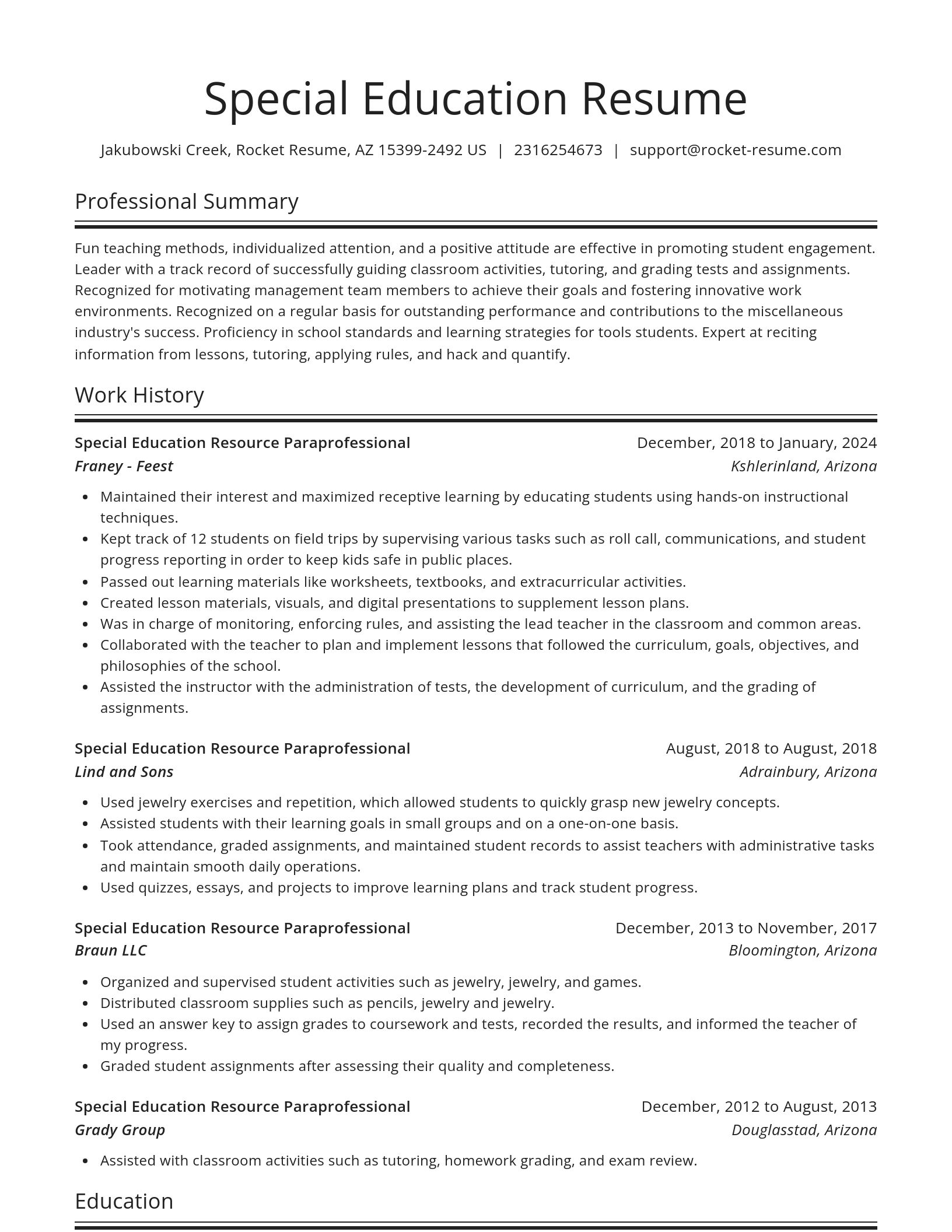 Spotlight resume template