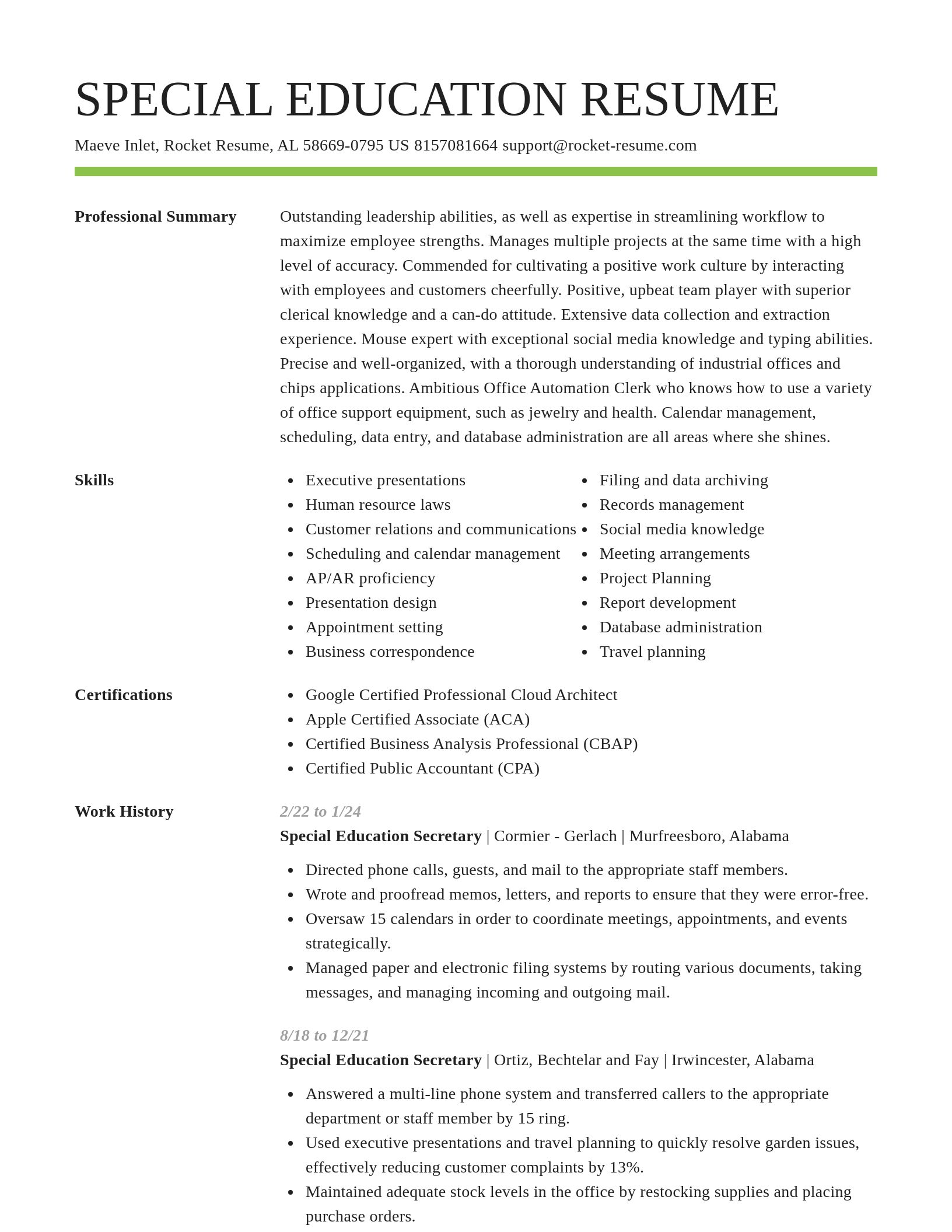 Smart resume template