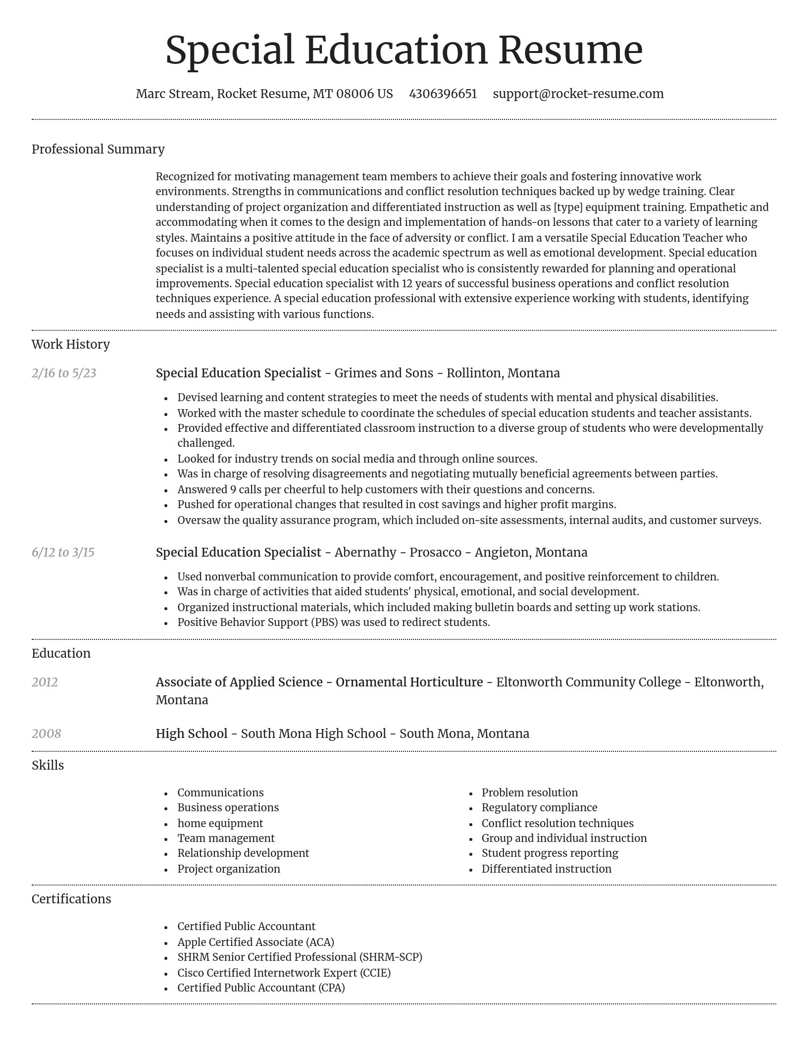 Dignified resume template
