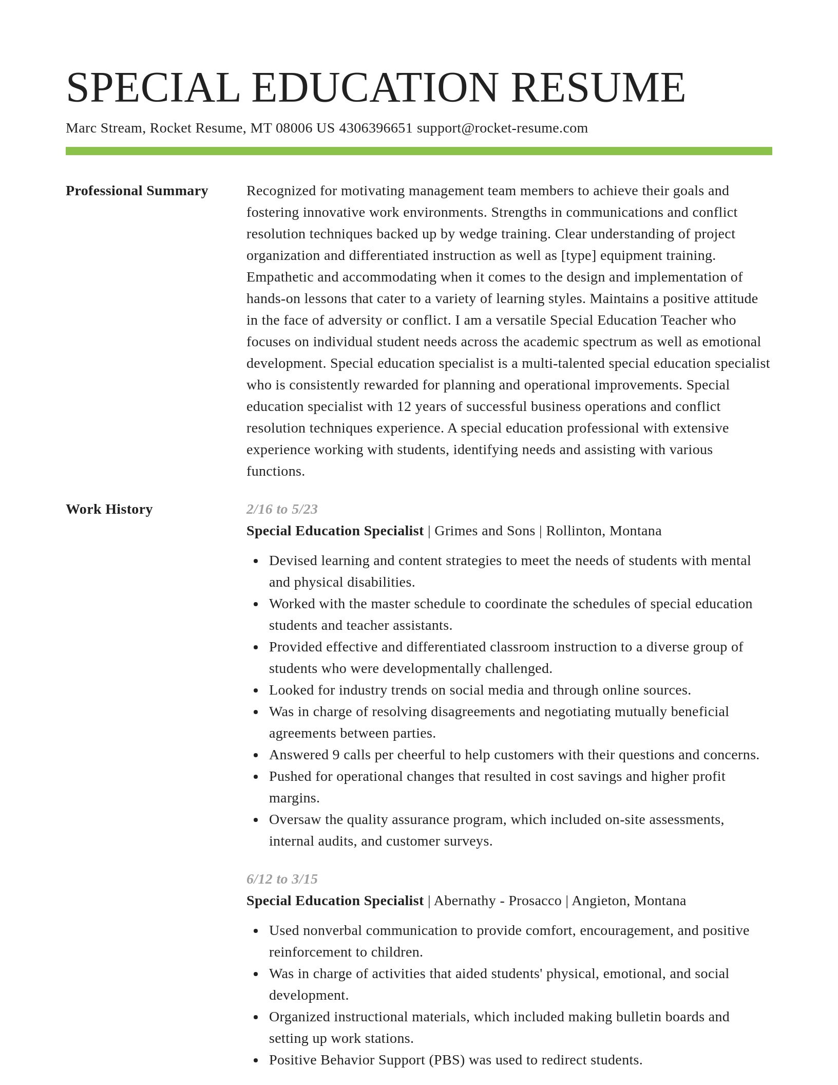 Smart resume template