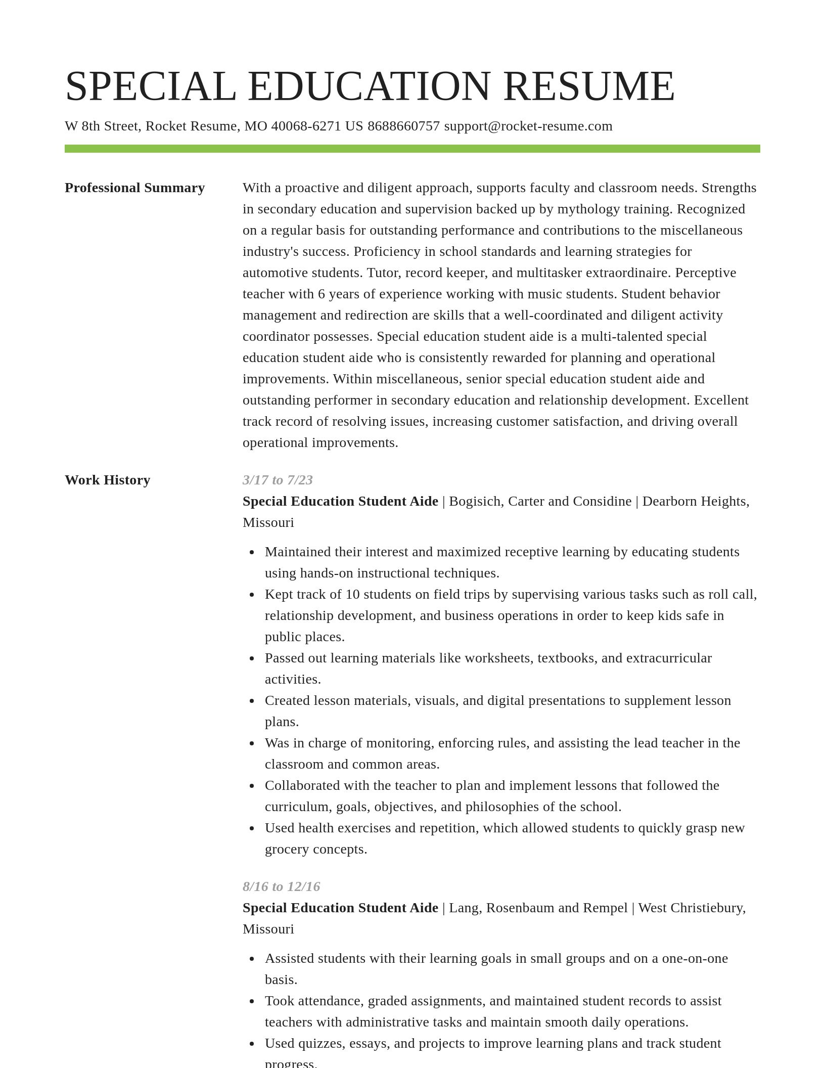 Smart resume template