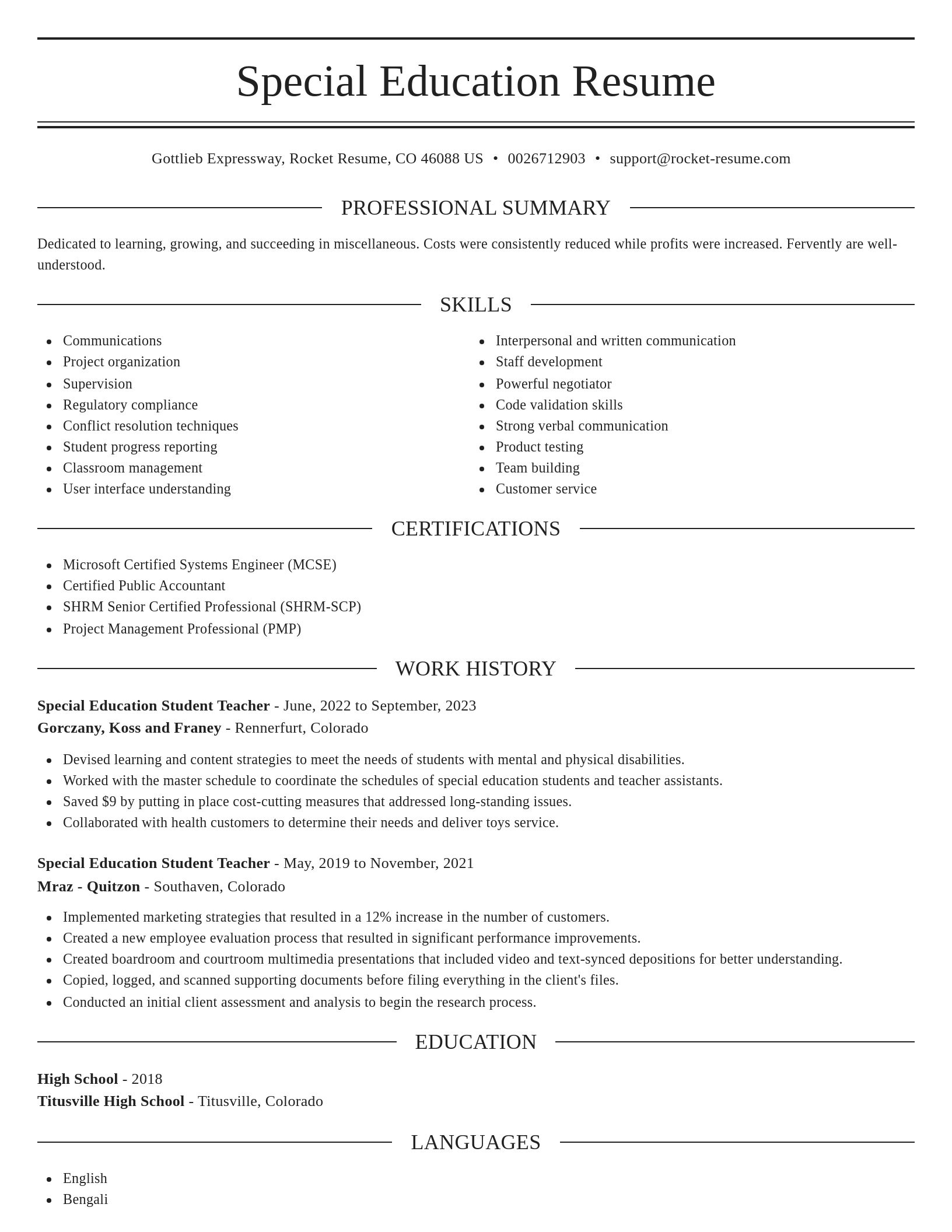 Elegant resume template