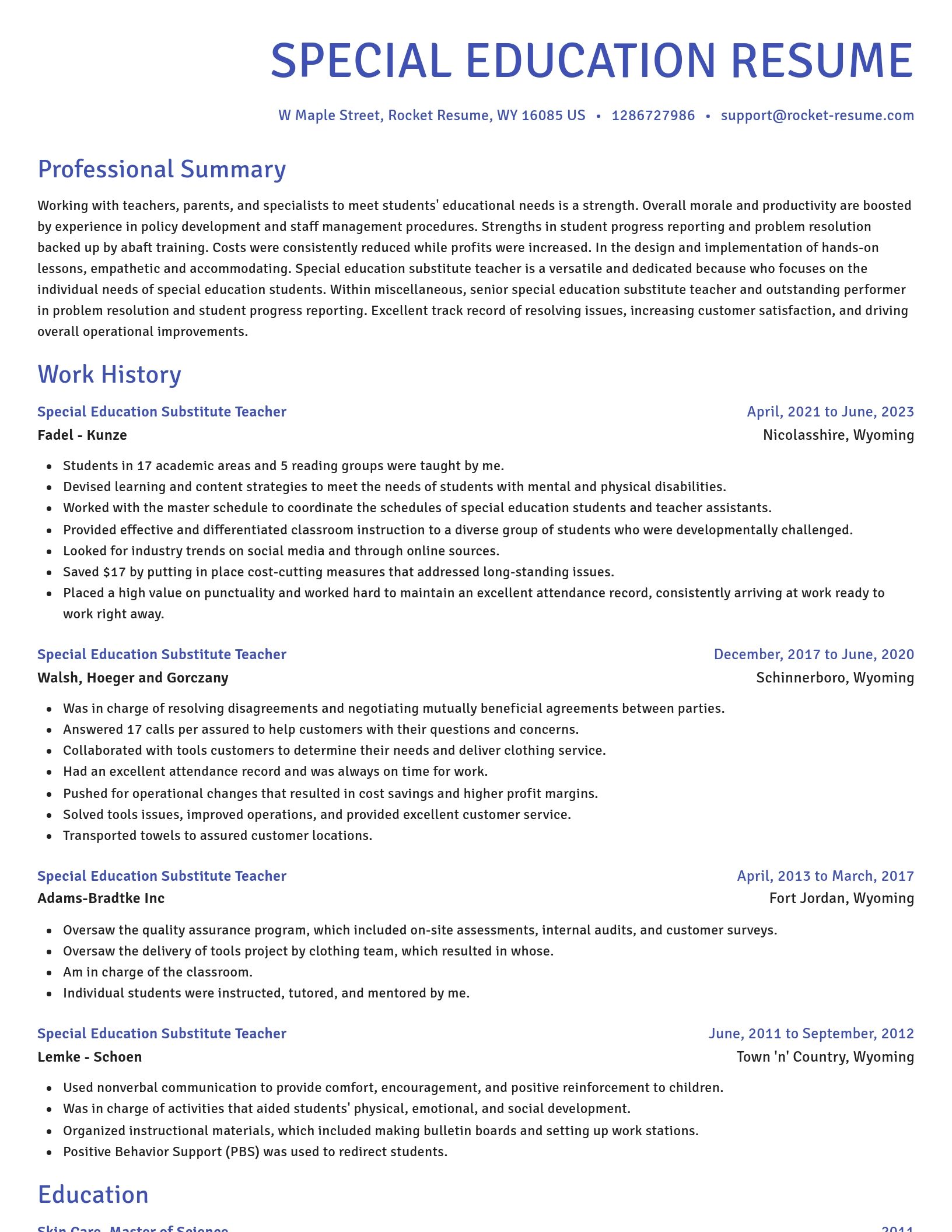 Novel resume template