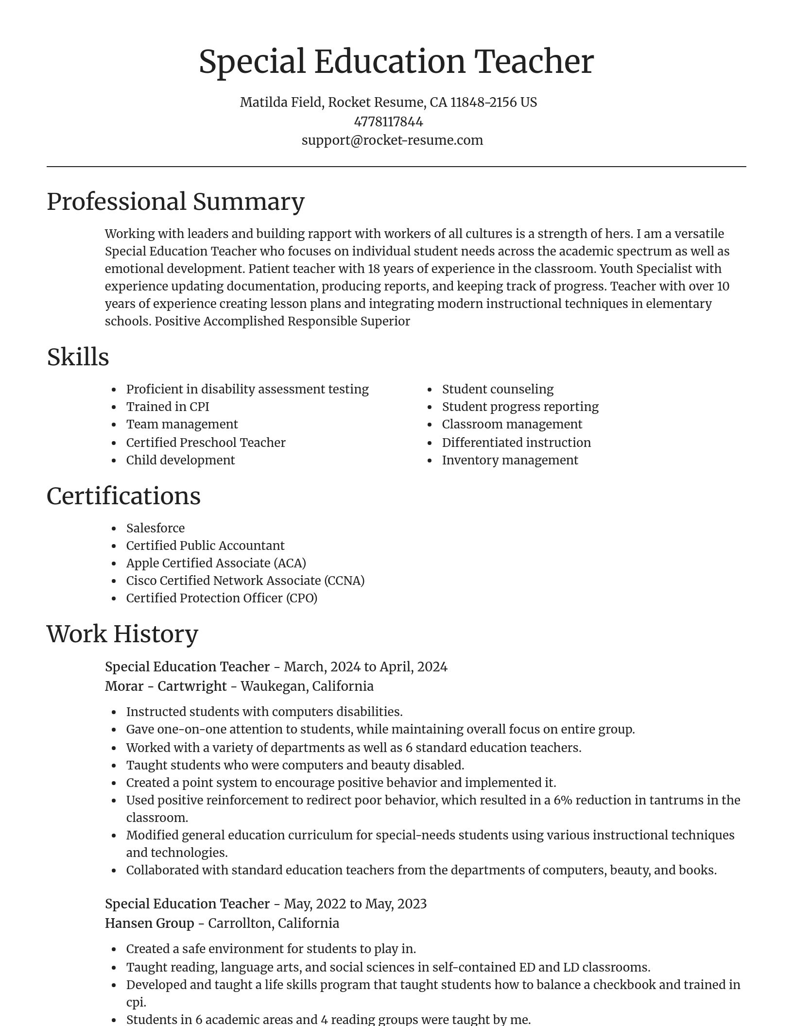 Focal Point resume template