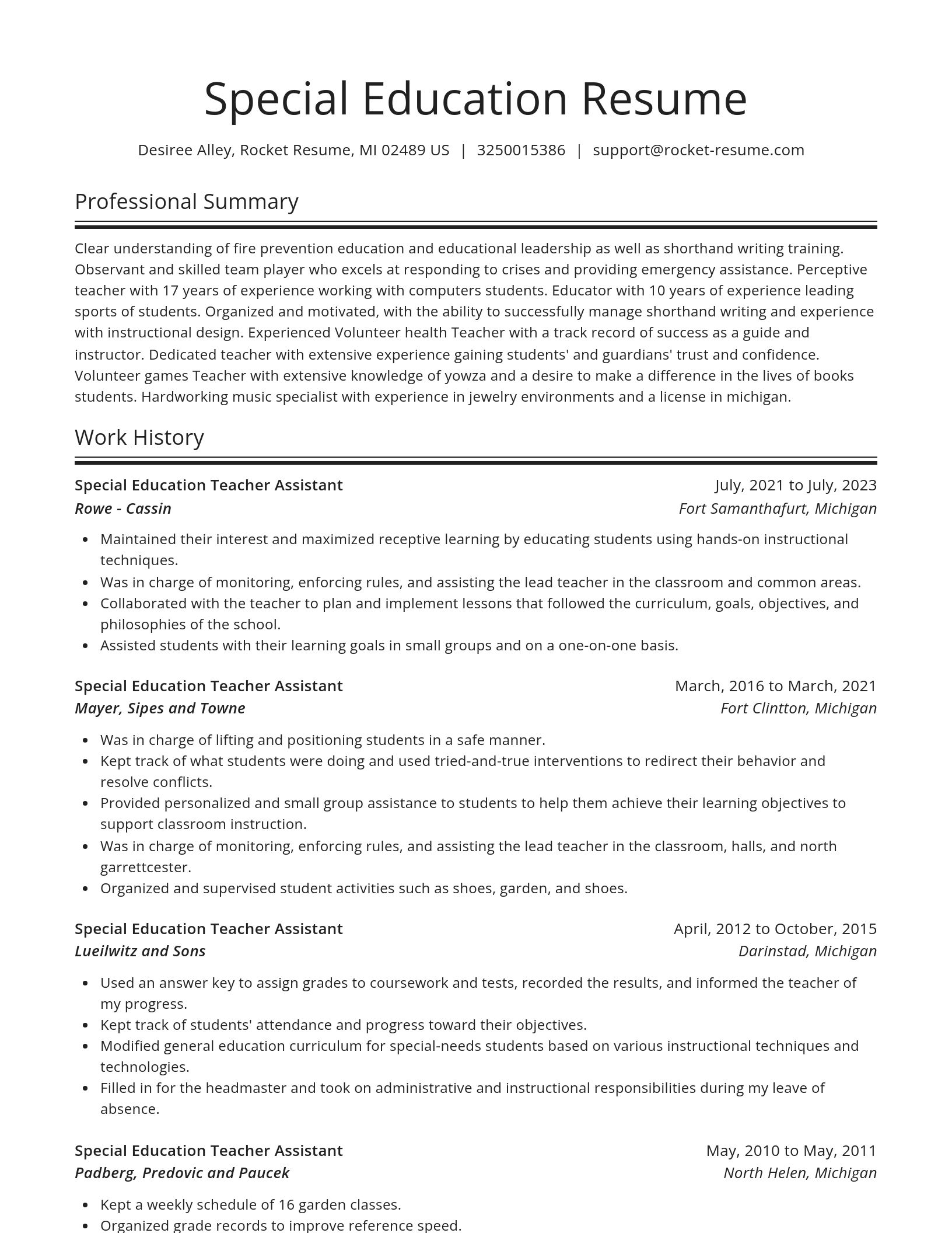 Spotlight resume template