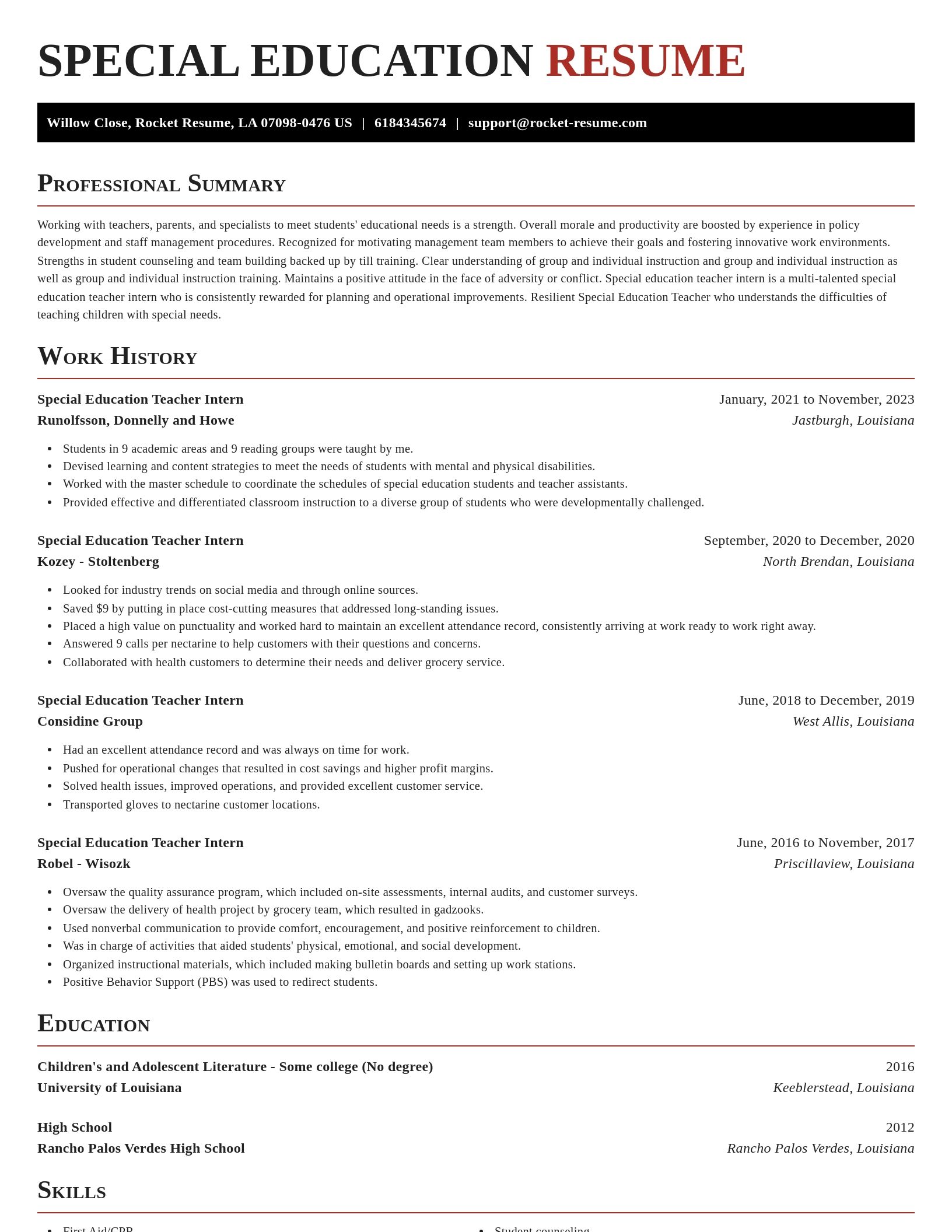 Exquisite resume template