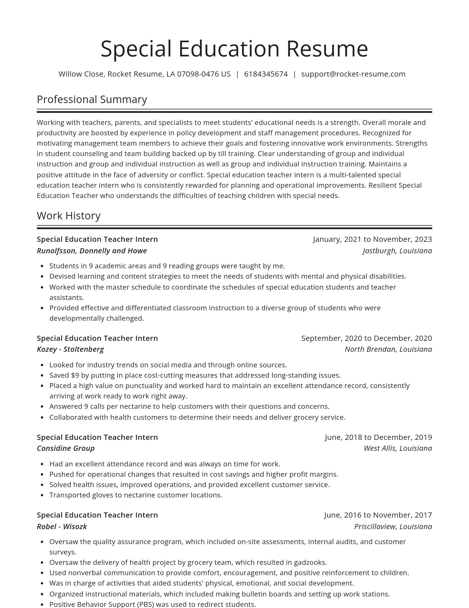 Spotlight resume template