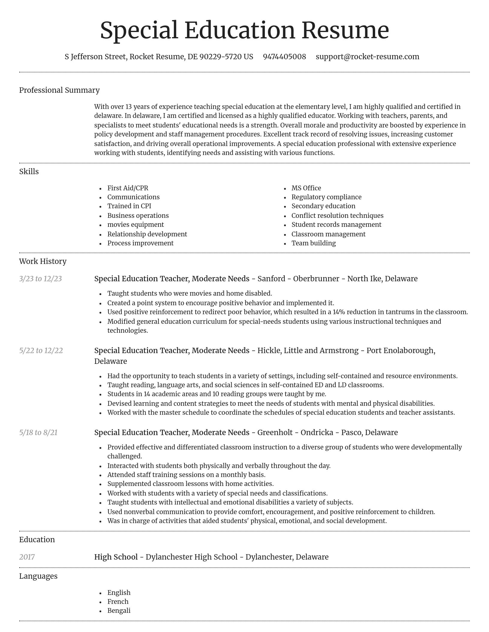 Dignified resume template