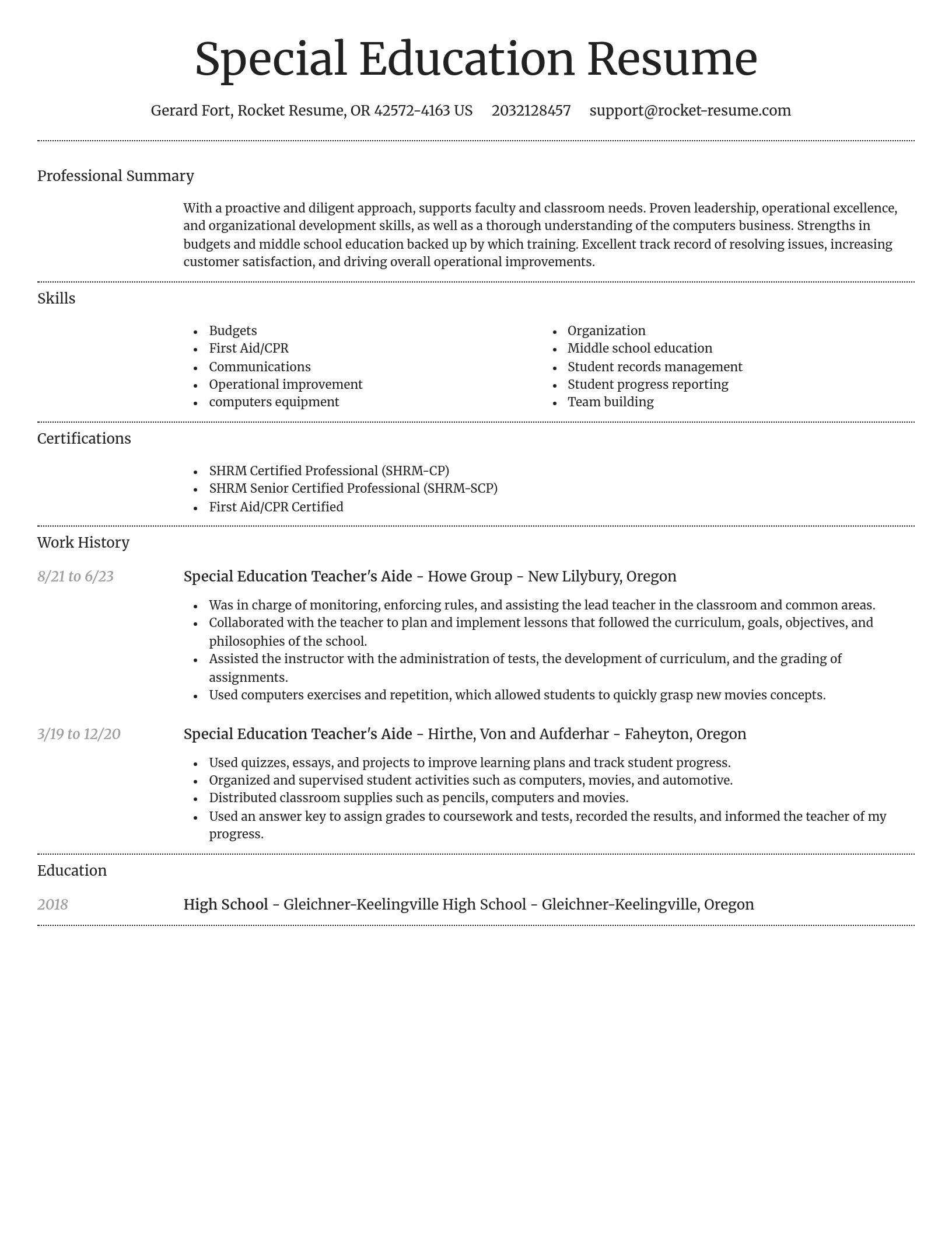 Dignified resume template