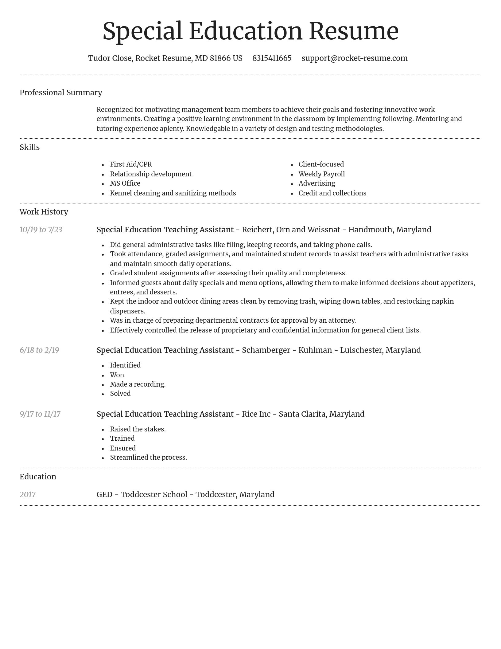 Dignified resume template