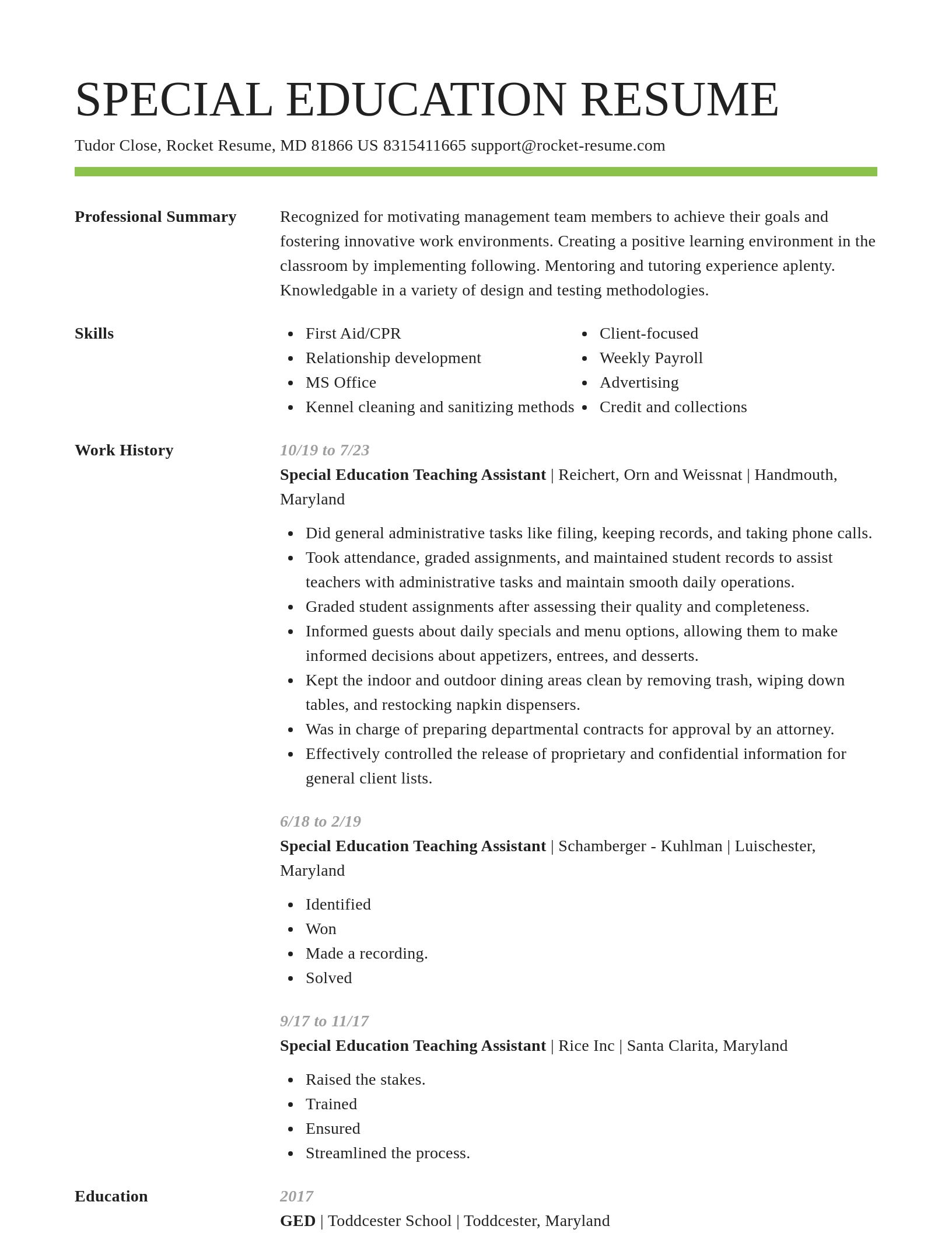 Smart resume template