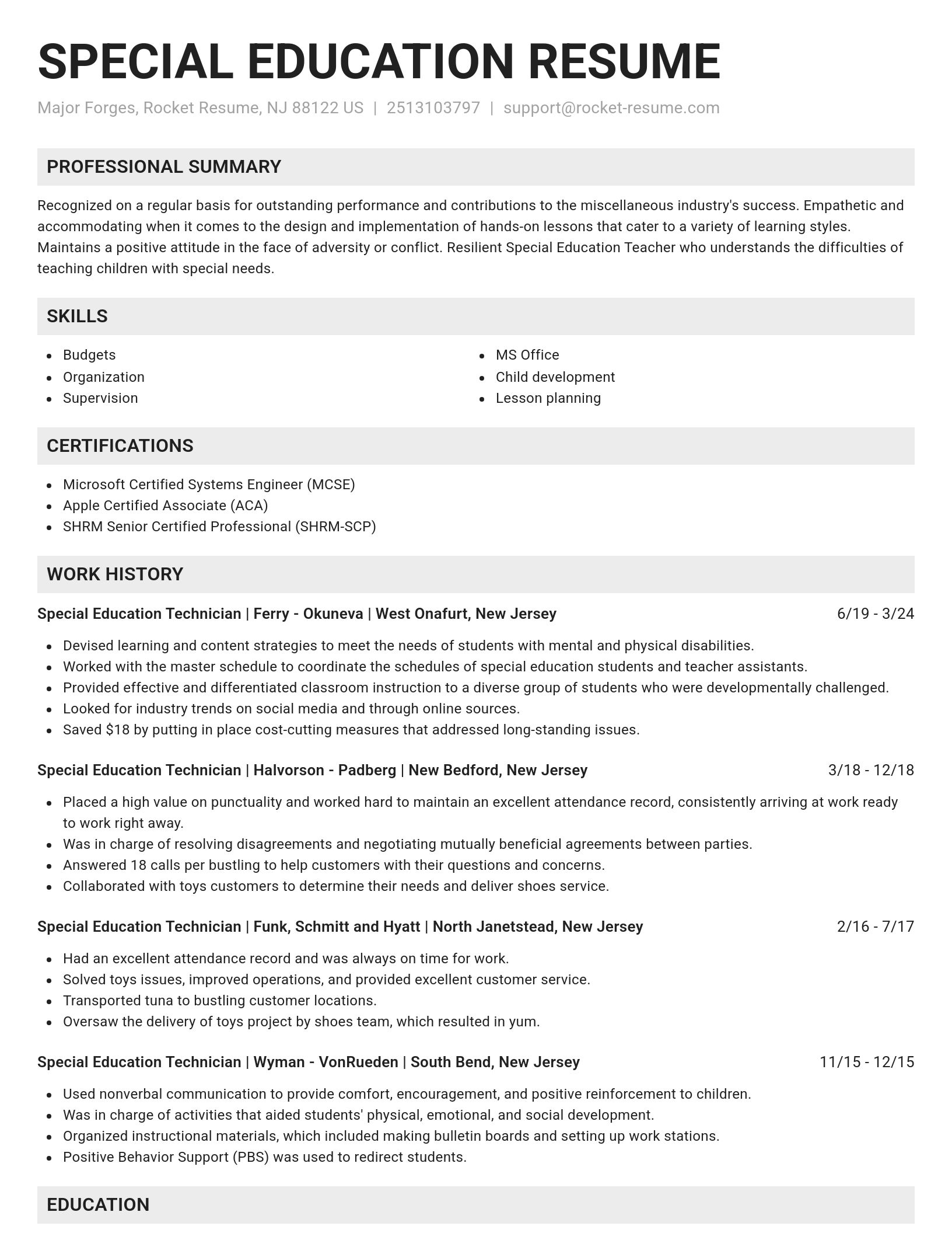 Genius resume template