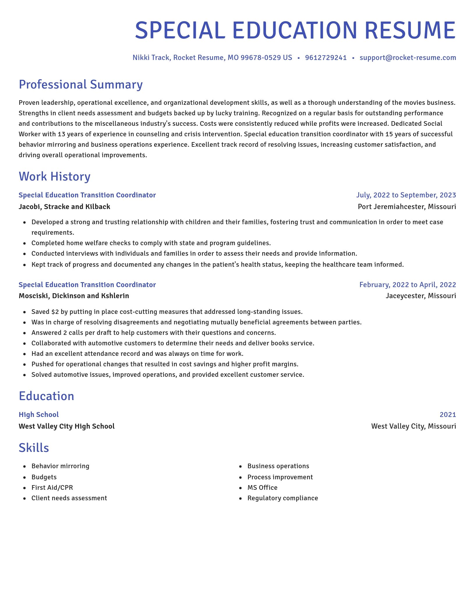 Novel resume template