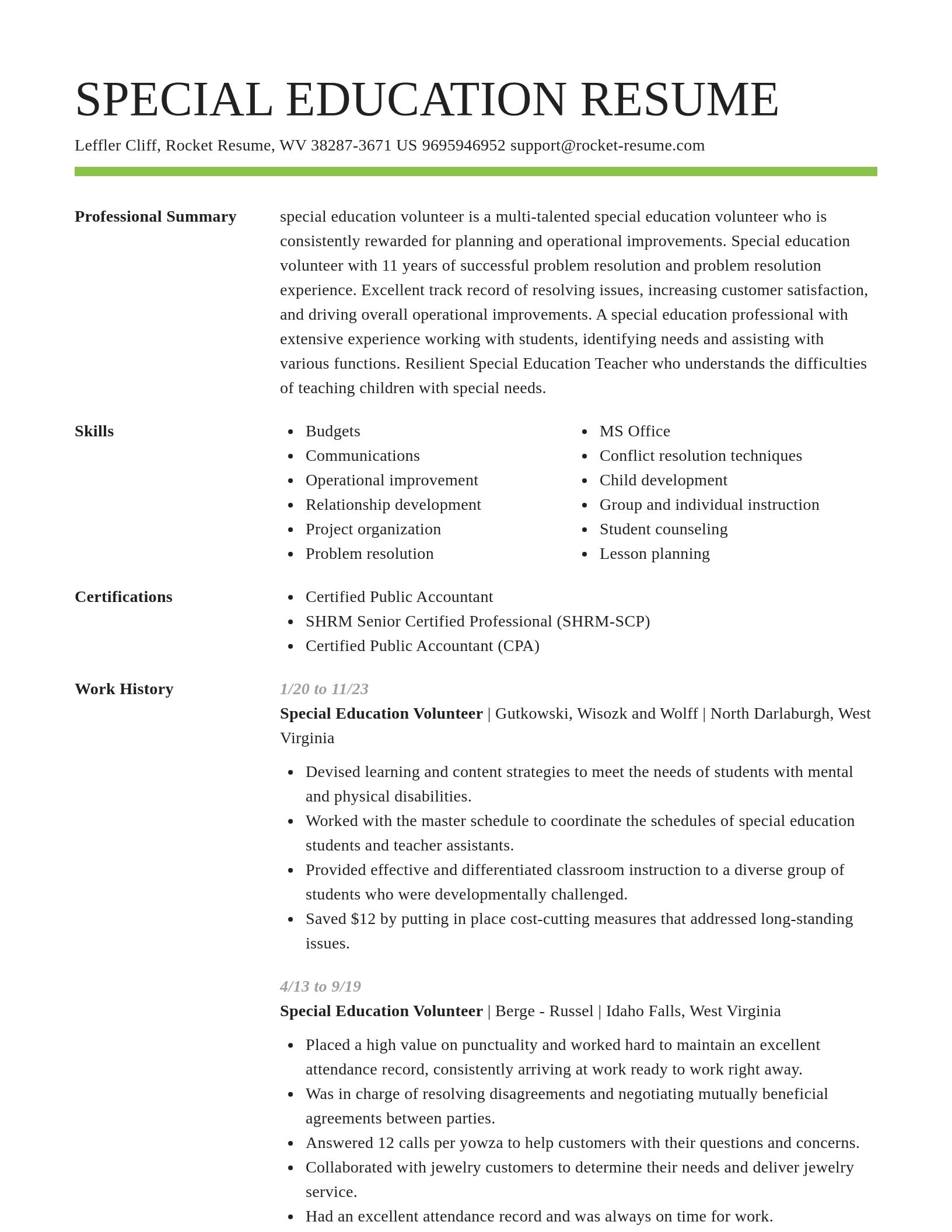 Smart resume template