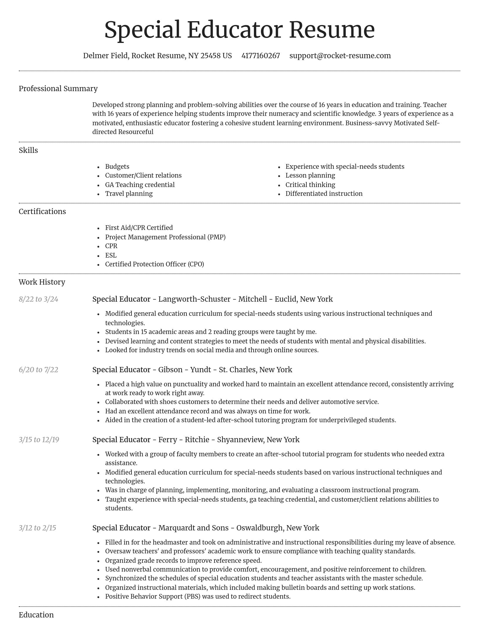 Dignified resume template