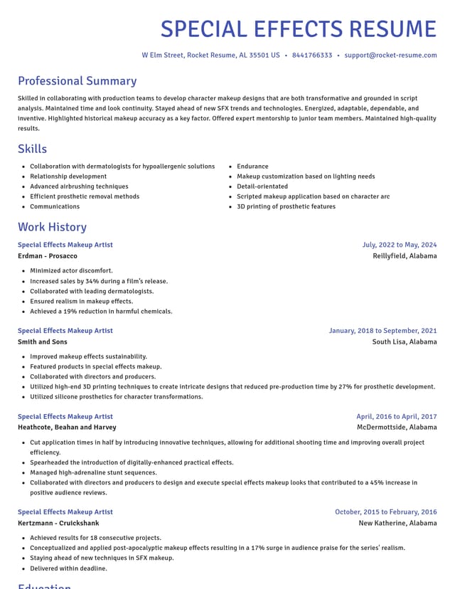 Novel resume template