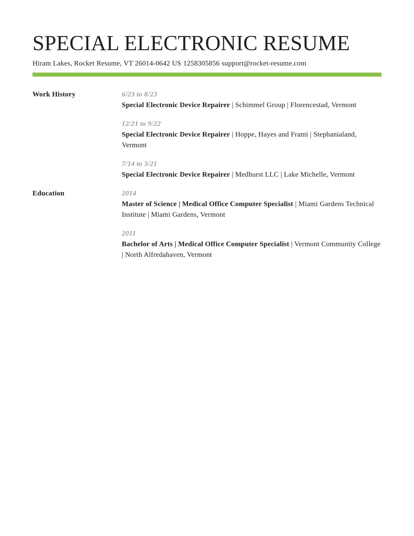 Smart resume template