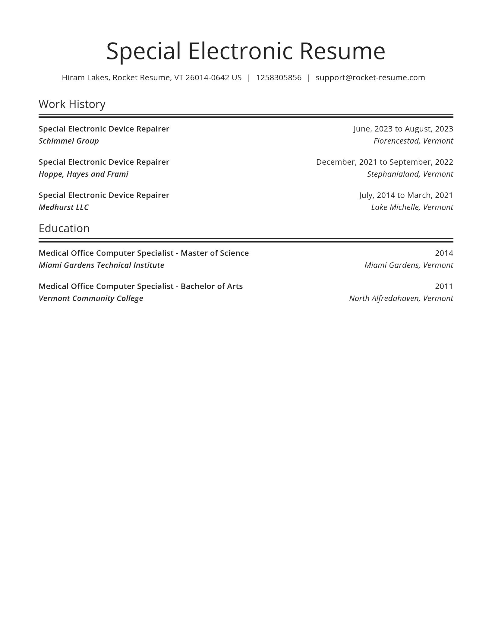 Spotlight resume template