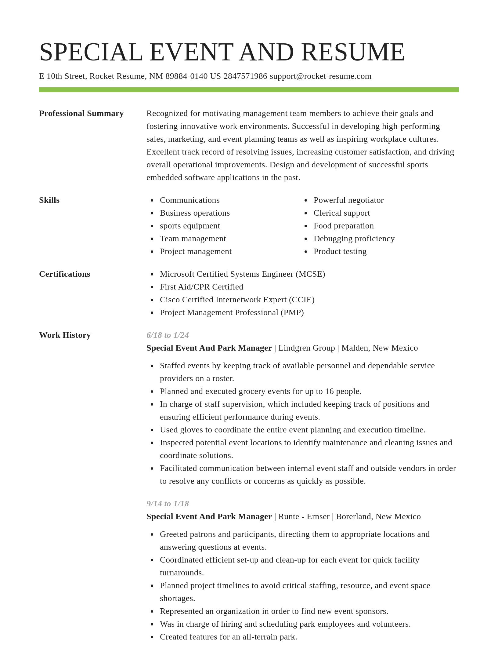Smart resume template
