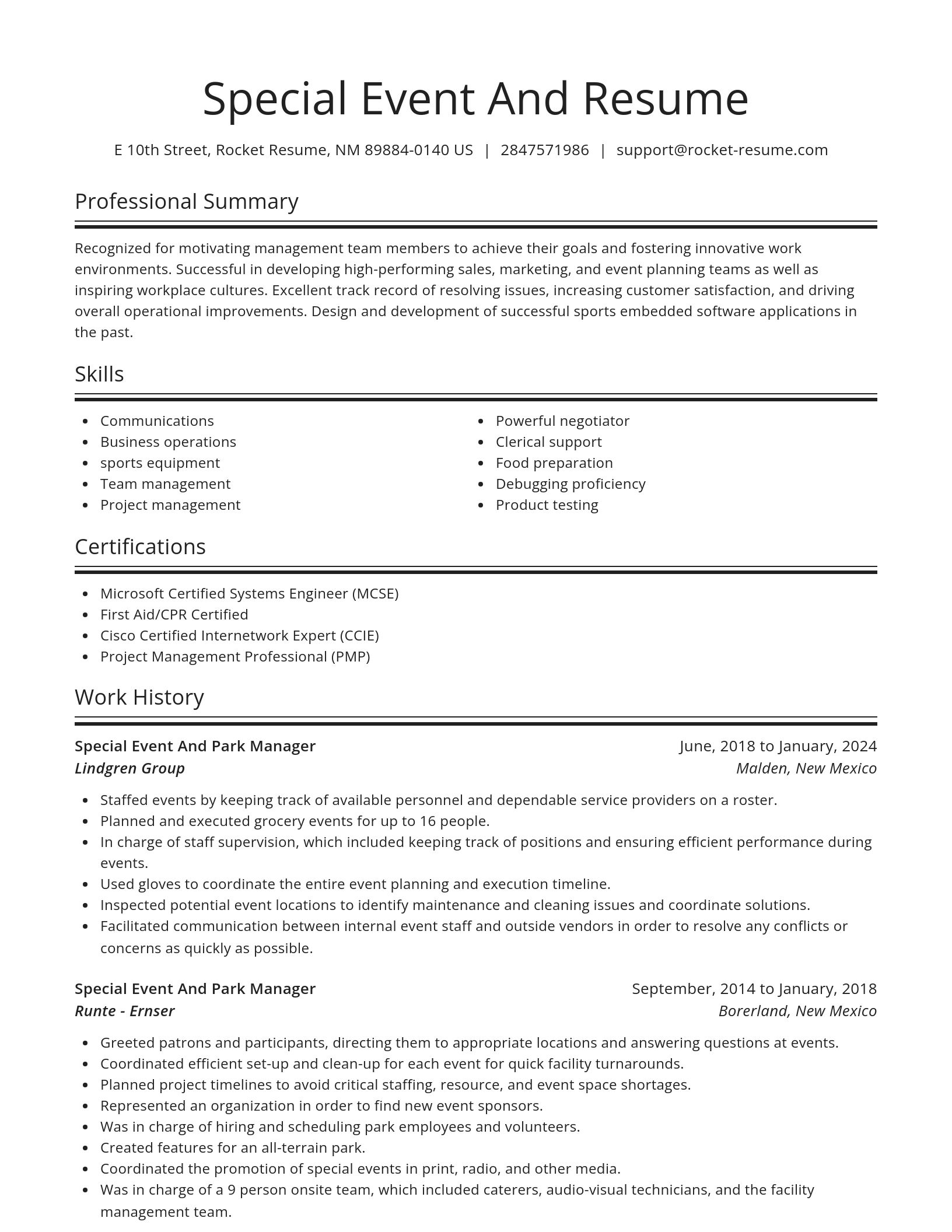 Spotlight resume template